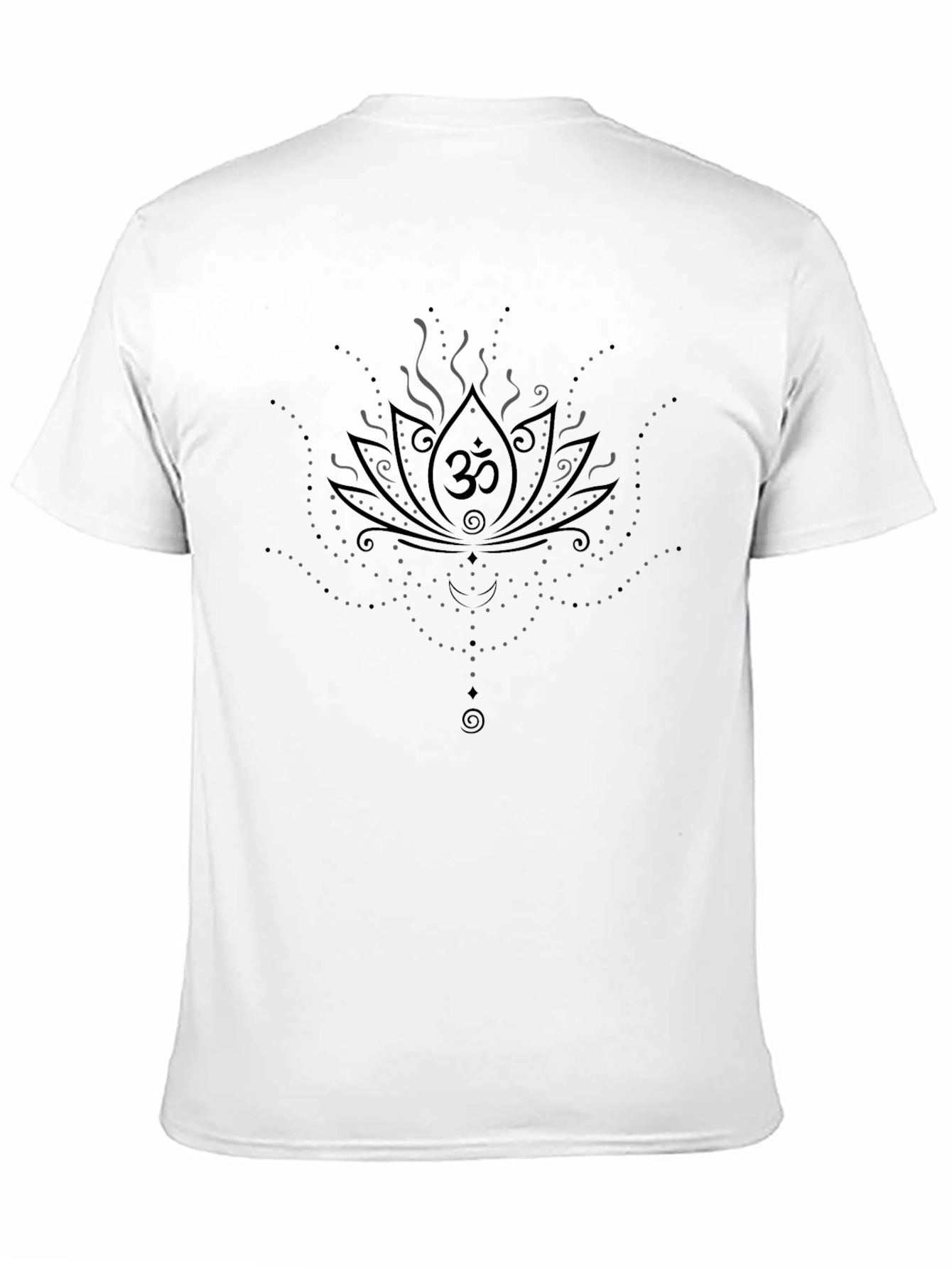 Om Lotus Black Graphic Tee - Spiritual Comfort