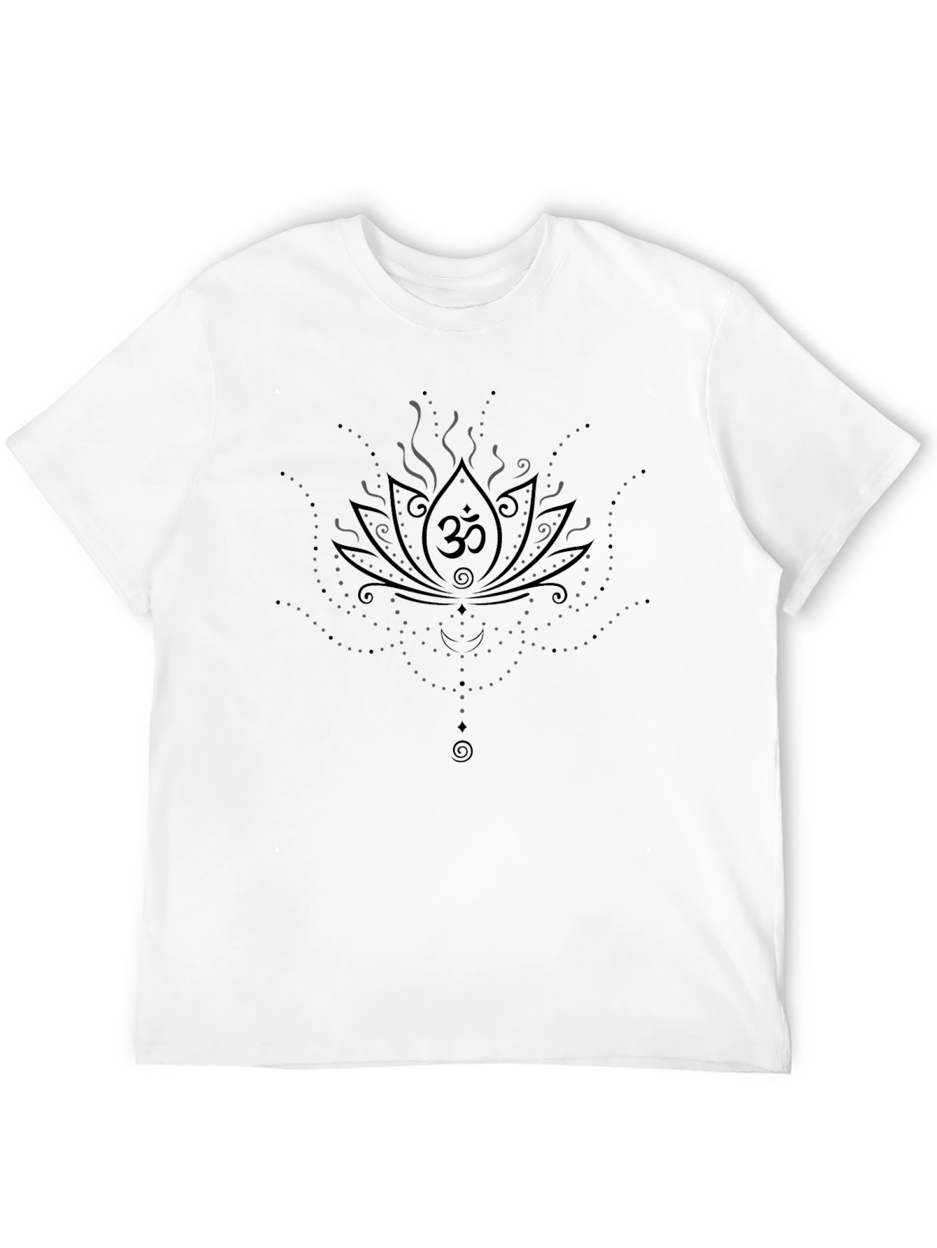 Om Lotus Black Graphic Tee - Spiritual Comfort