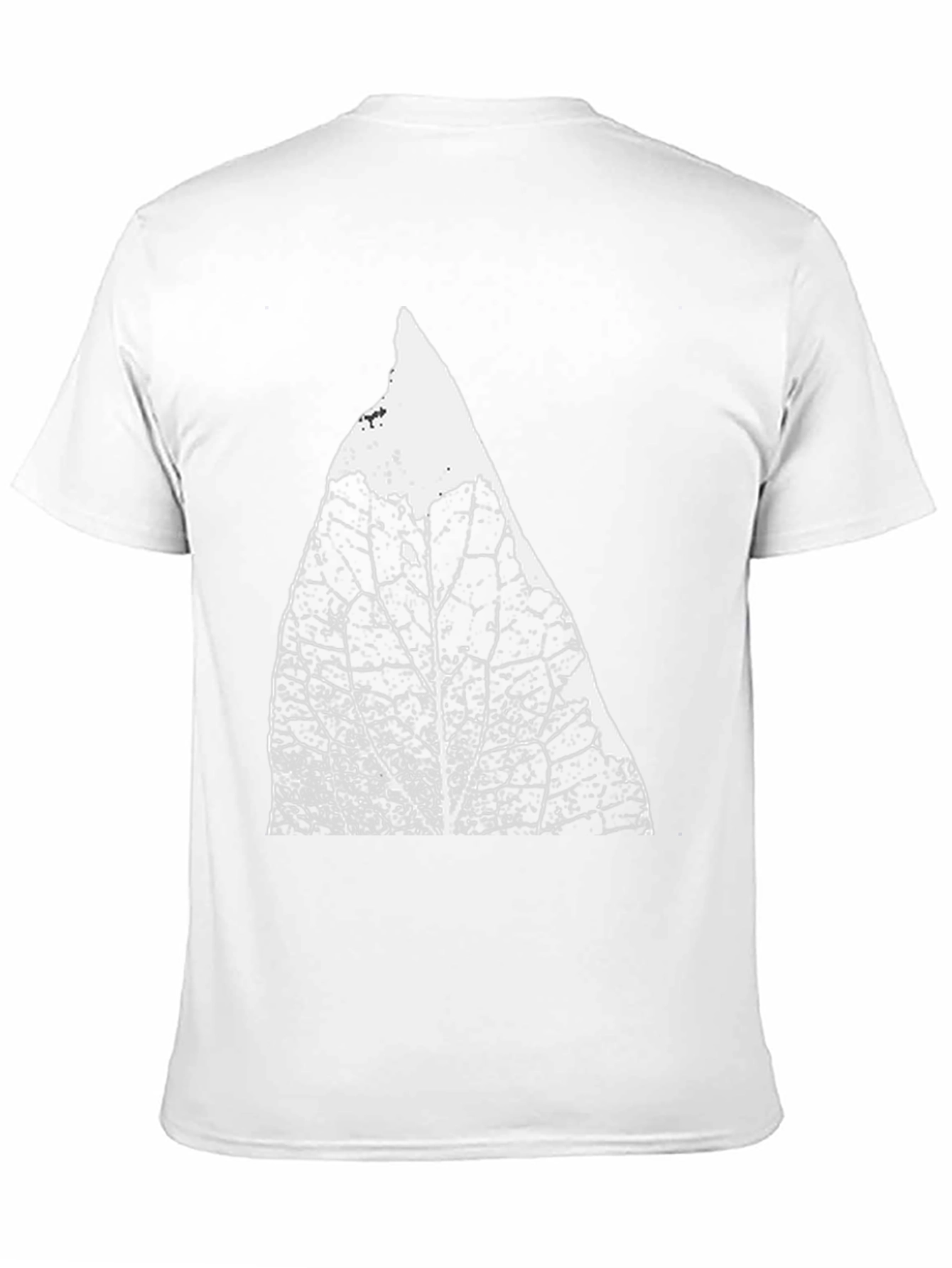 Black T-Shirt with Abstract Leaf Print