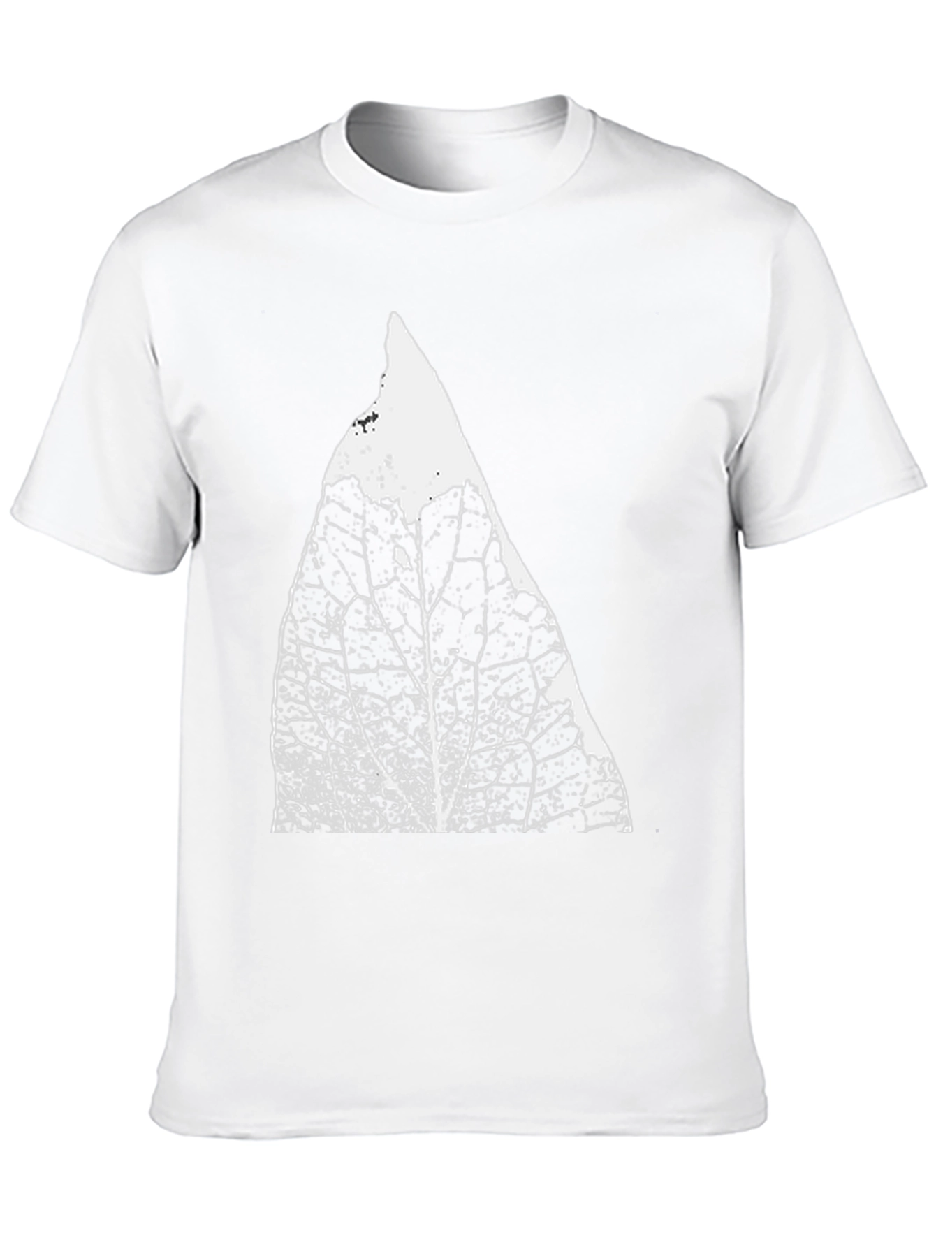 Black T-Shirt with Abstract Leaf Print