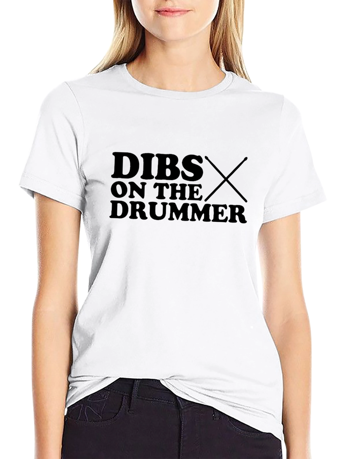 Dibs on the Drummer Black Graphic Tee