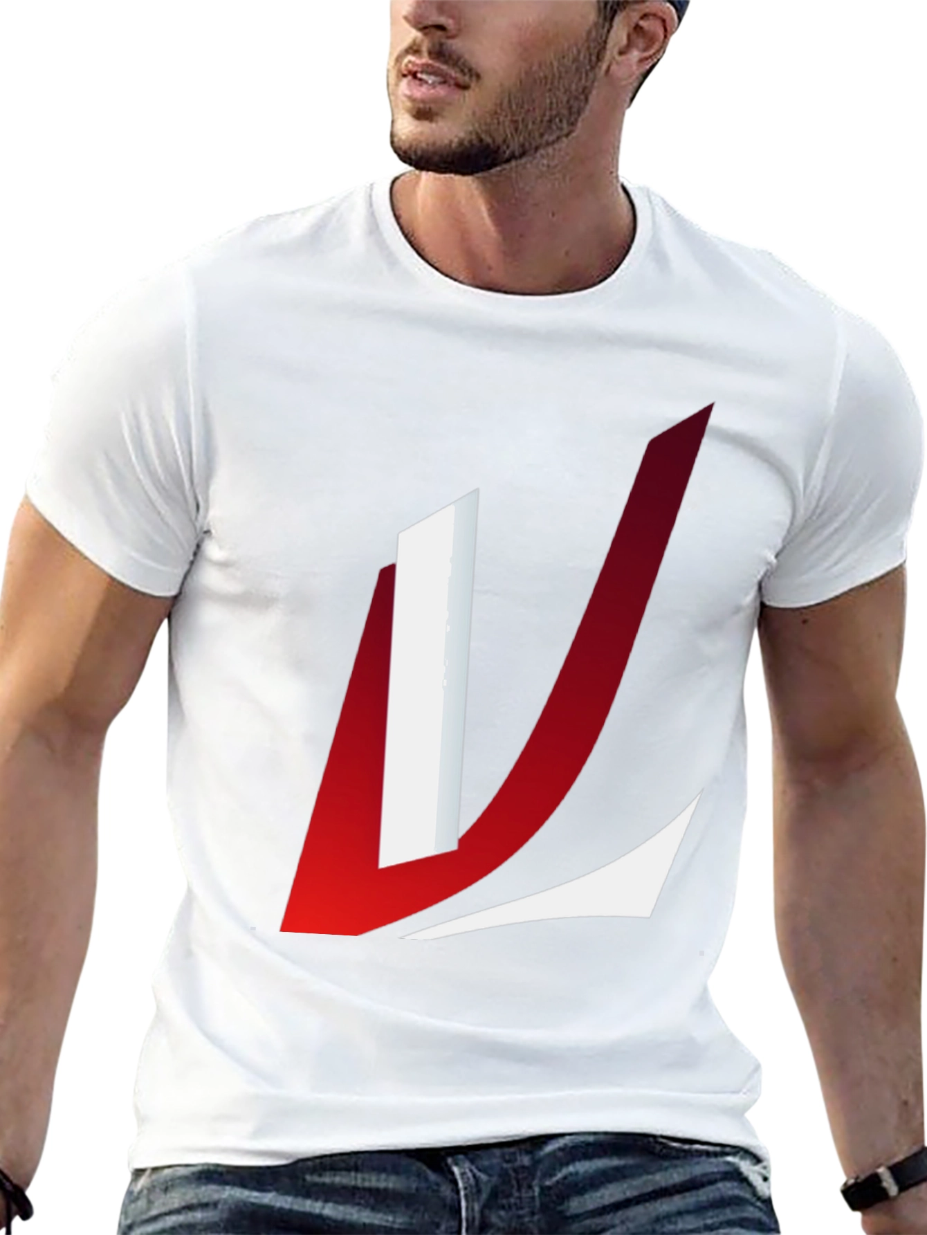 Modern L Graphic Tee - Casual Black T-Shirt