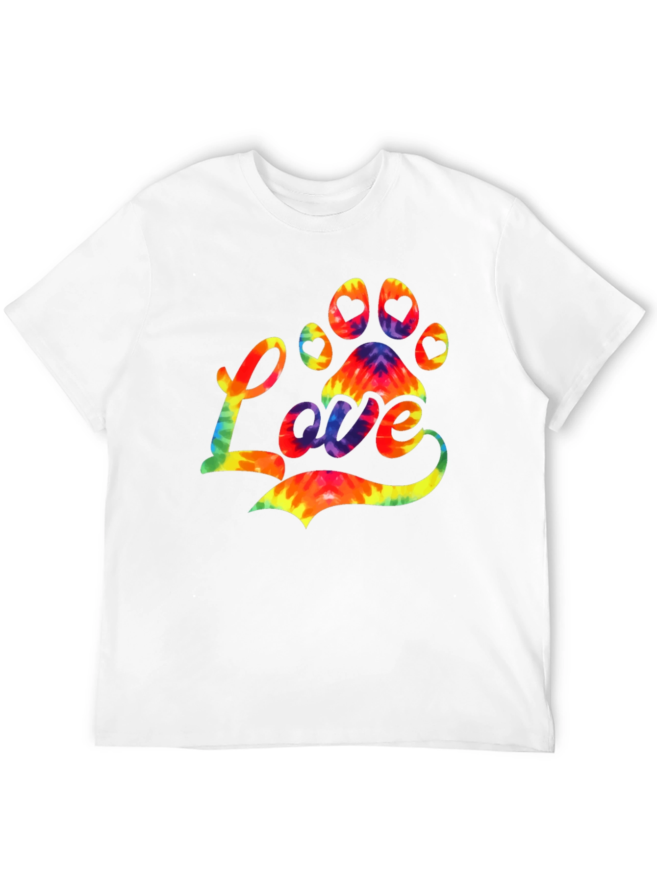 Tie-Dye Paw Print Love T-Shirt