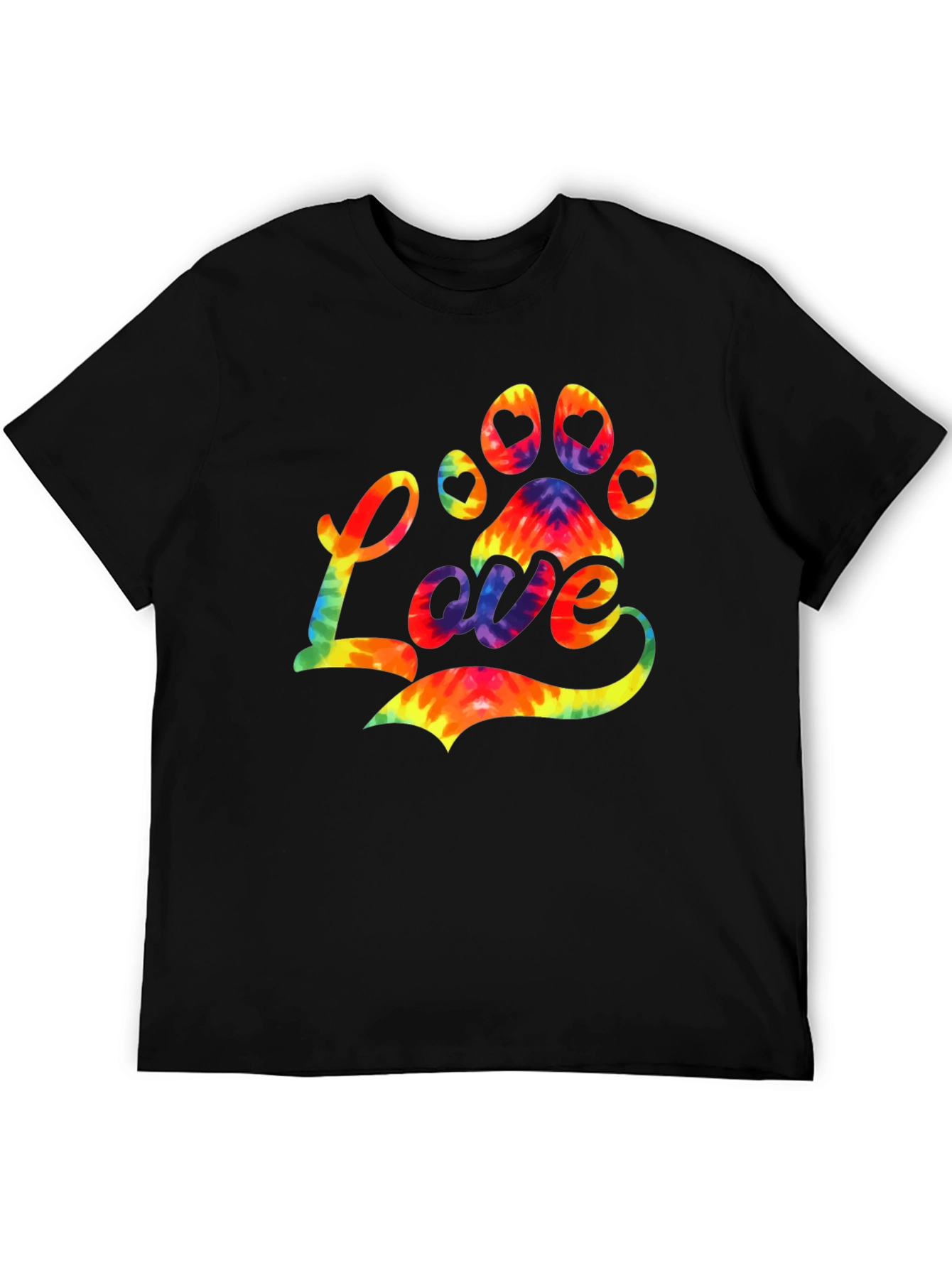 Tie-Dye Paw Print Love T-Shirt