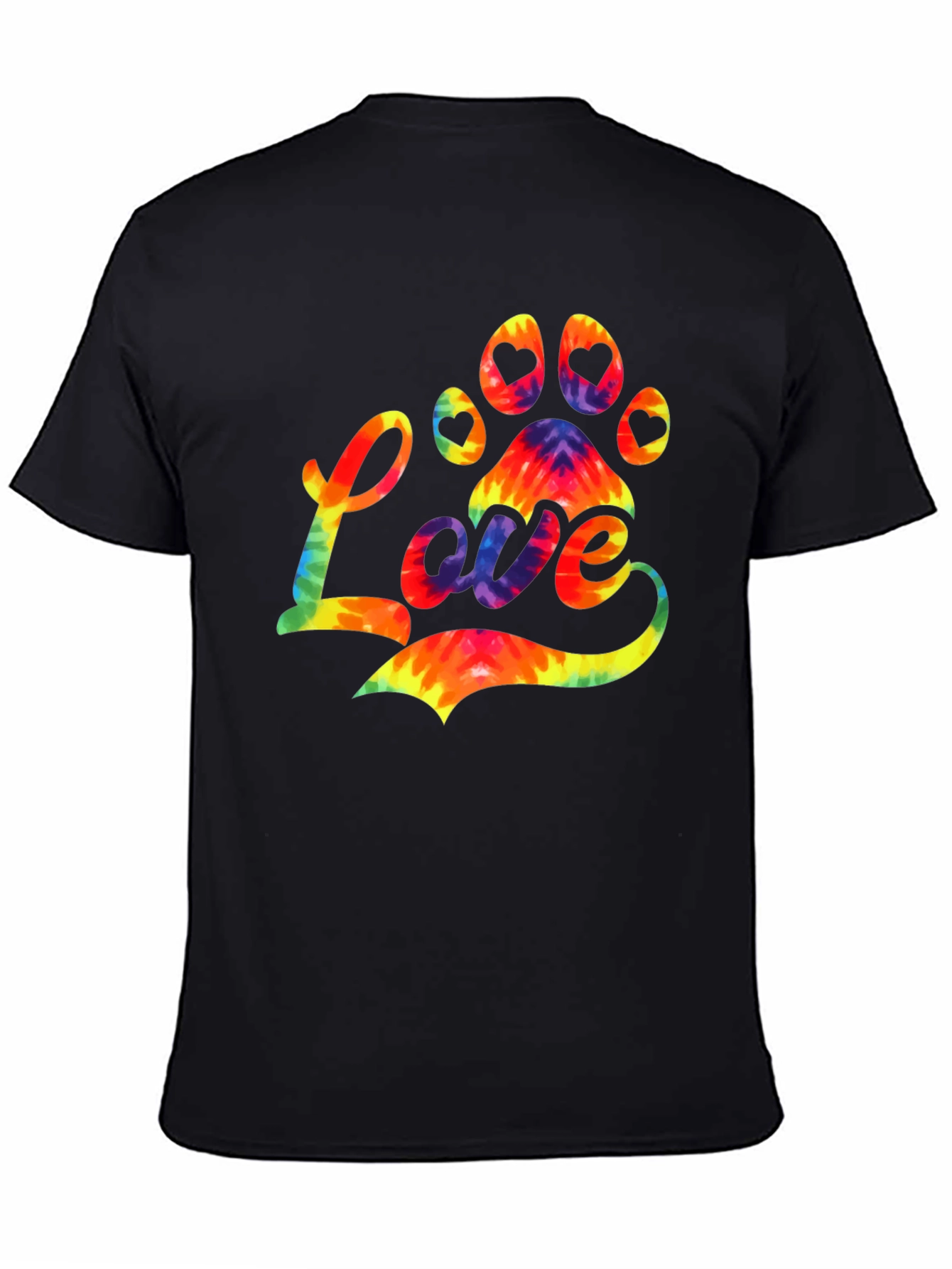 Tie-Dye Paw Print Love T-Shirt