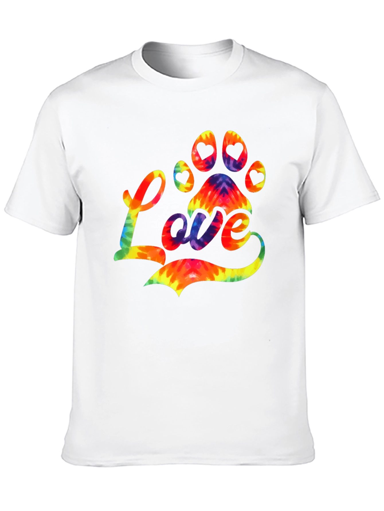 Tie-Dye Paw Print Love T-Shirt