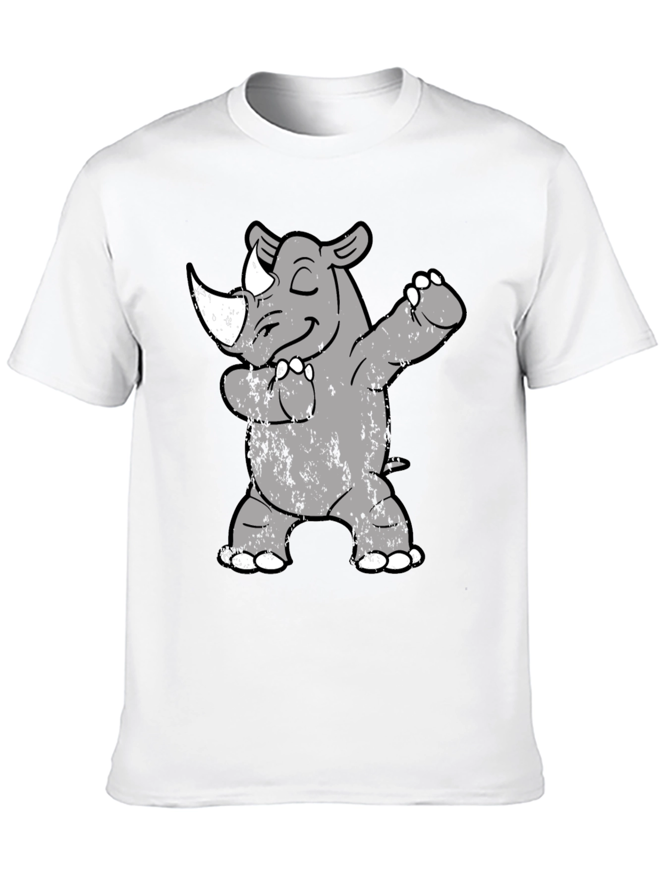 Dabbing Rhino T-Shirt - Trendy Animal Tee