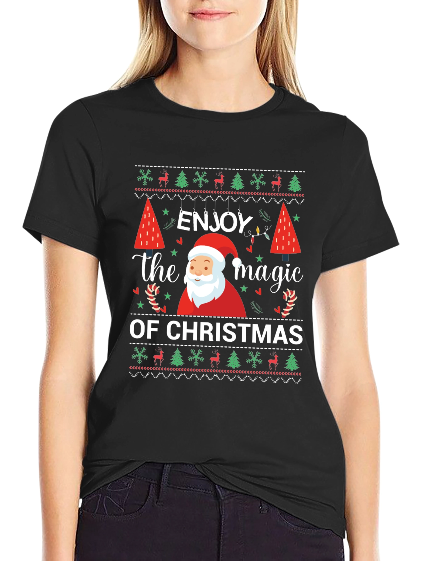 Enjoy the Magic of Christmas Black T-Shirt