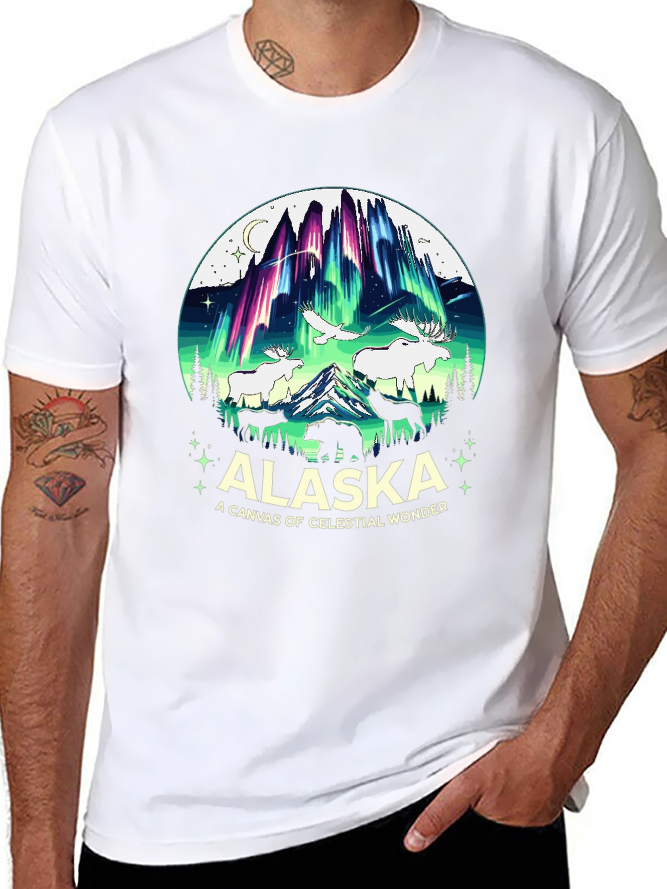 Alaska Celestial Wonder Graphic T-Shirt