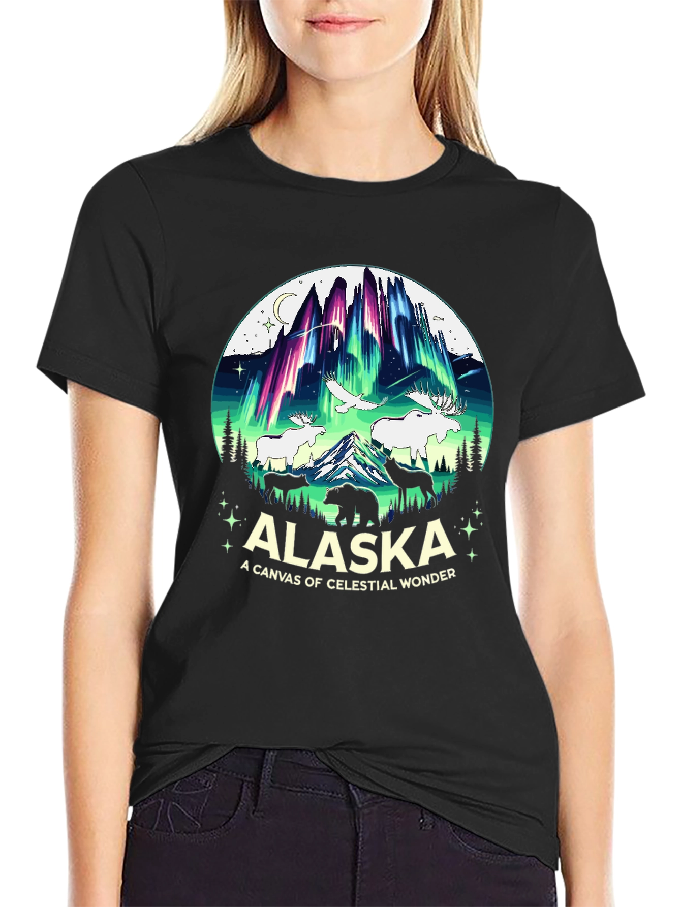 Alaska Celestial Wonder Graphic T-Shirt