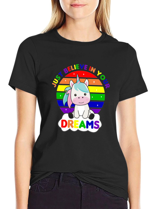Believe in Your Dreams Rainbow Unicorn T-Shirt