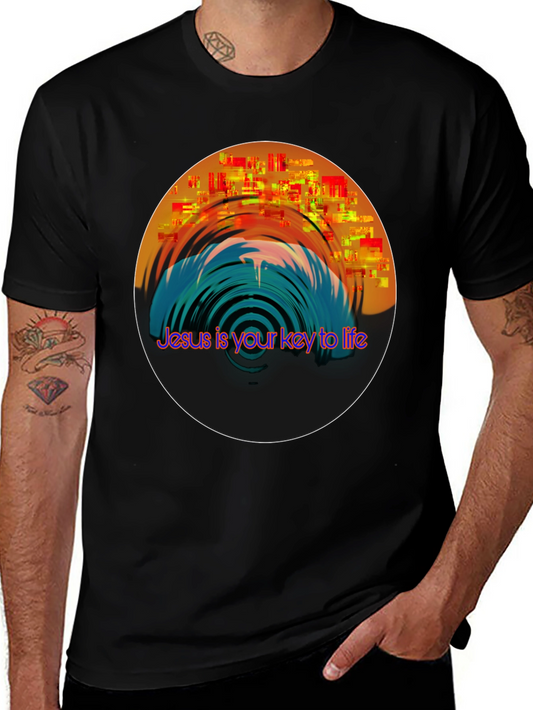 Jesus is Your Key to Life Black T-Shirt