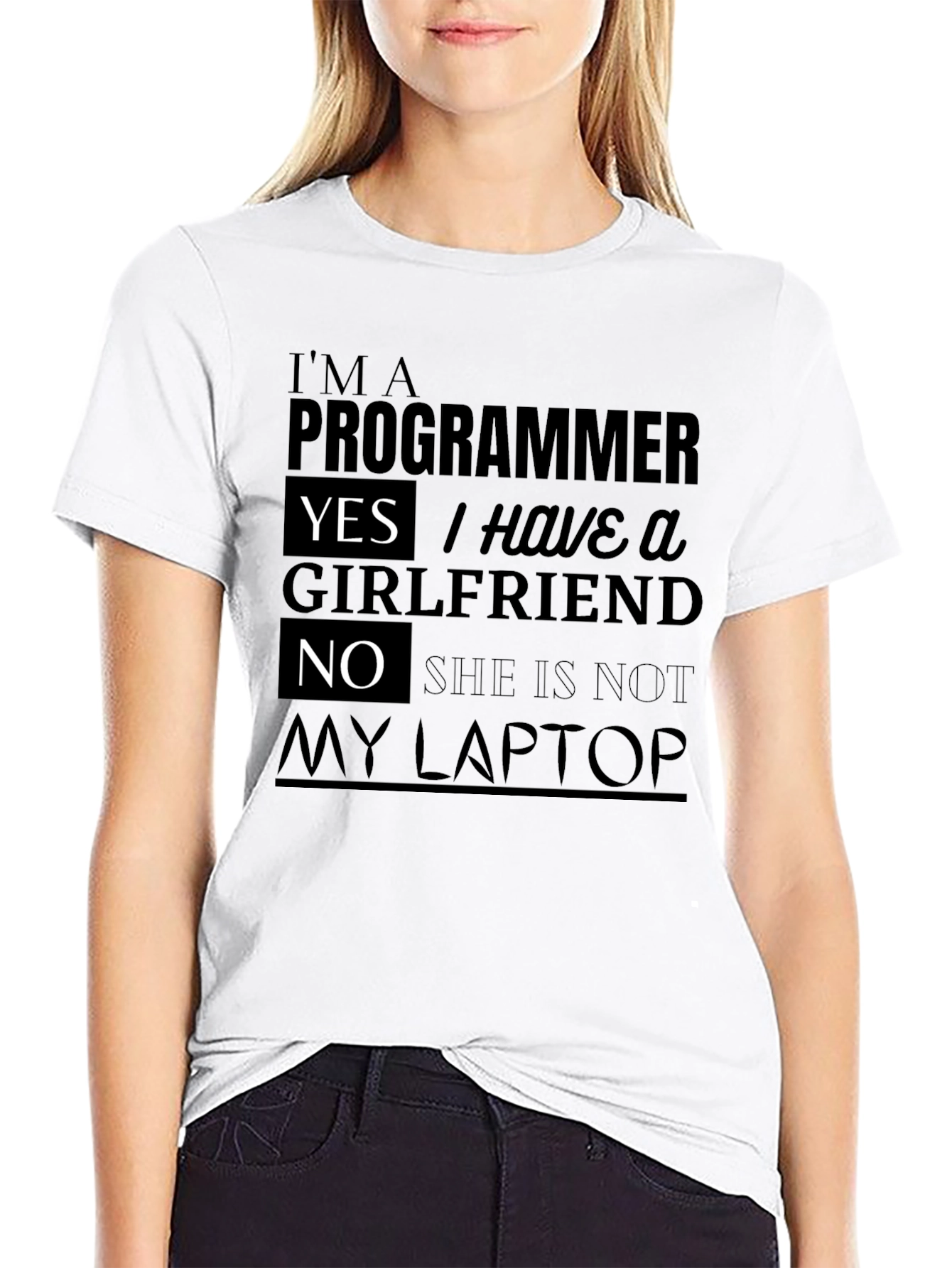 Funny Programmer T-Shirt: I Have a Girlfriend!
