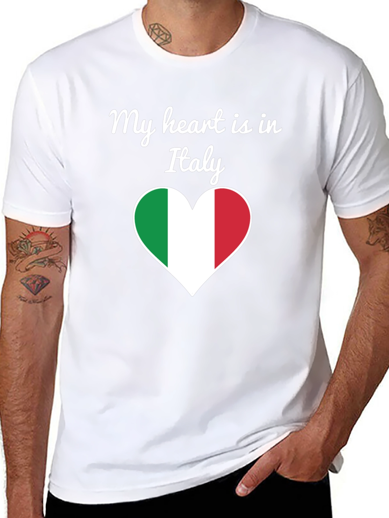 Italy Heart Flag Graphic T-Shirt