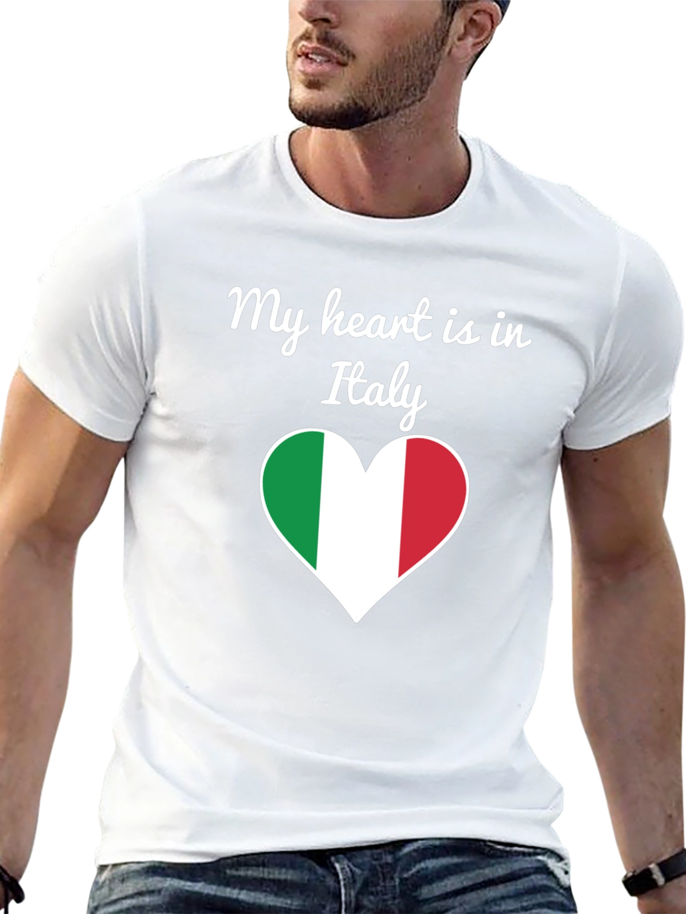 Italy Heart Flag Graphic T-Shirt