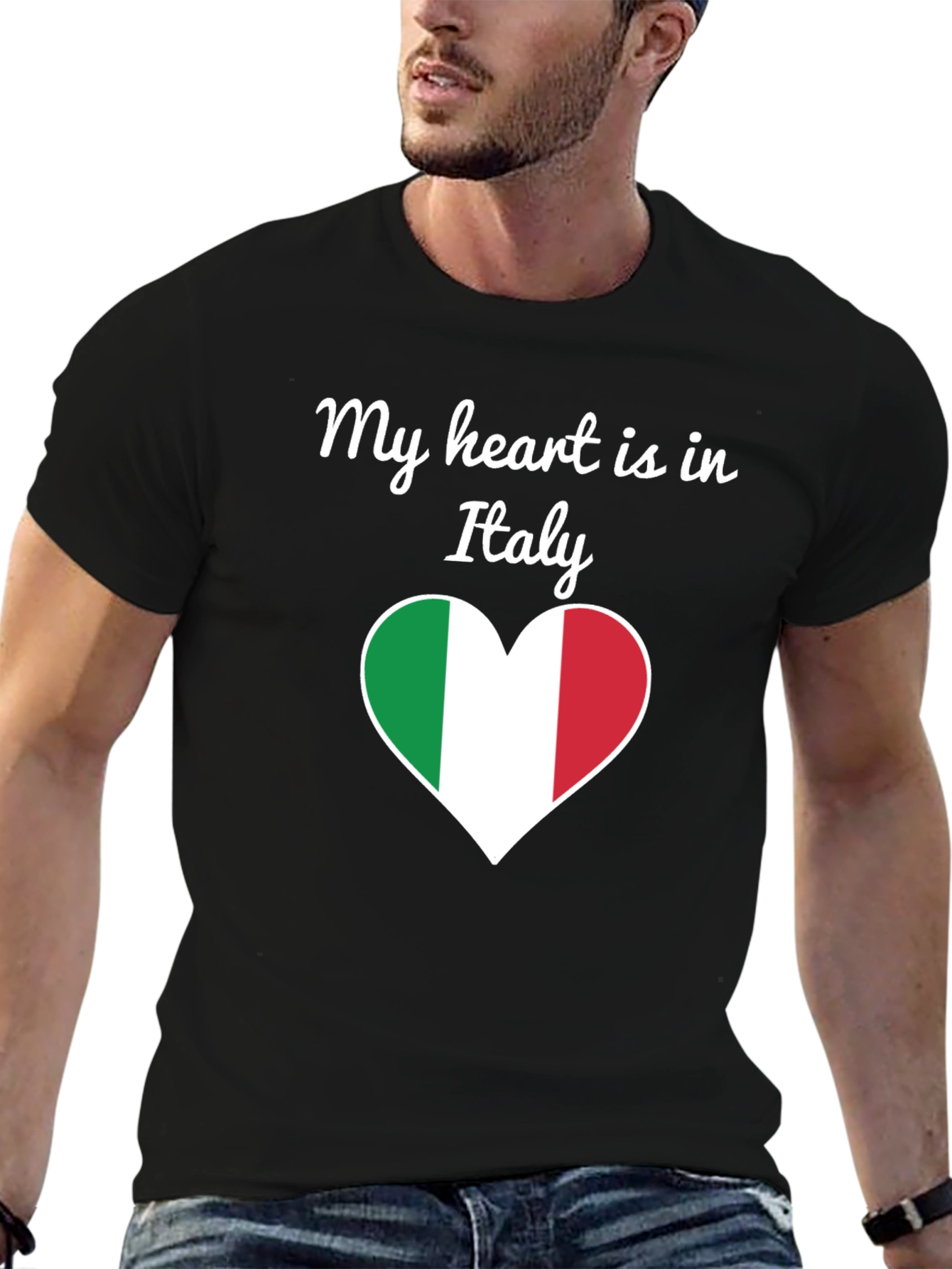 Italy Heart Flag Graphic T-Shirt