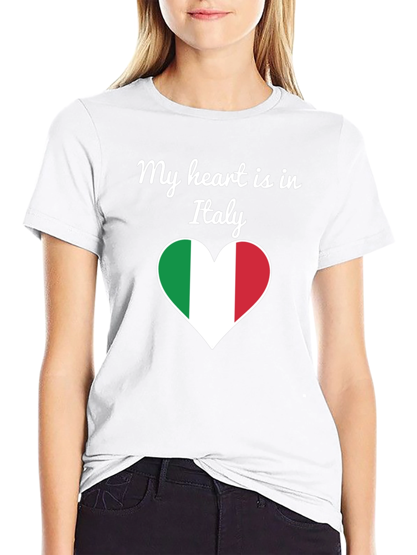 Italy Heart Flag Graphic T-Shirt