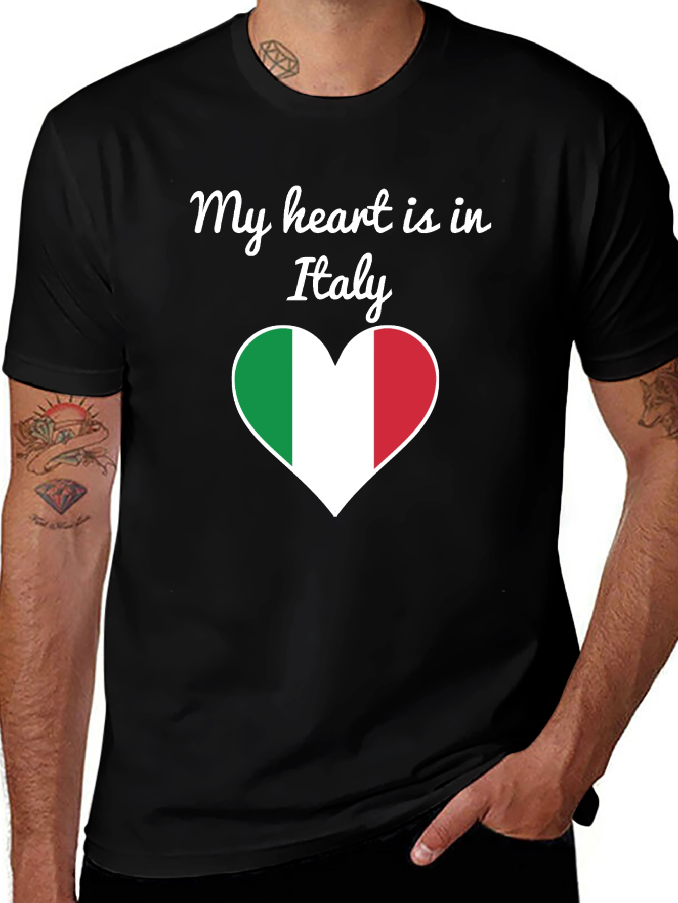 Italy Heart Flag Graphic T-Shirt