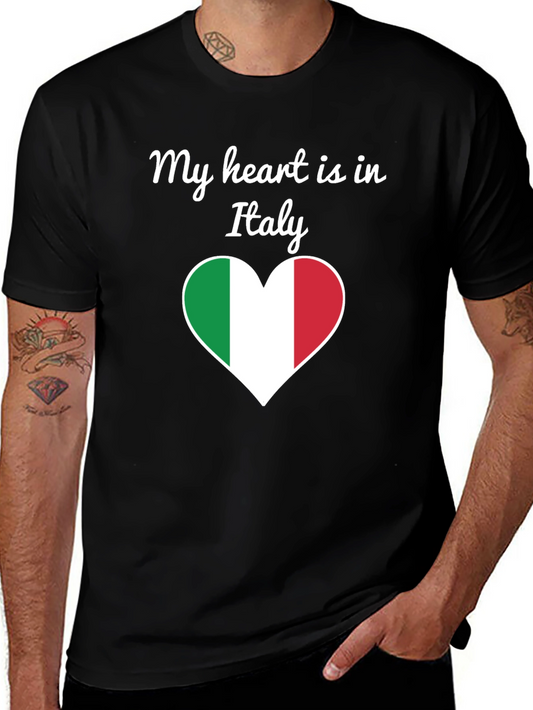Italy Heart Flag Graphic T-Shirt