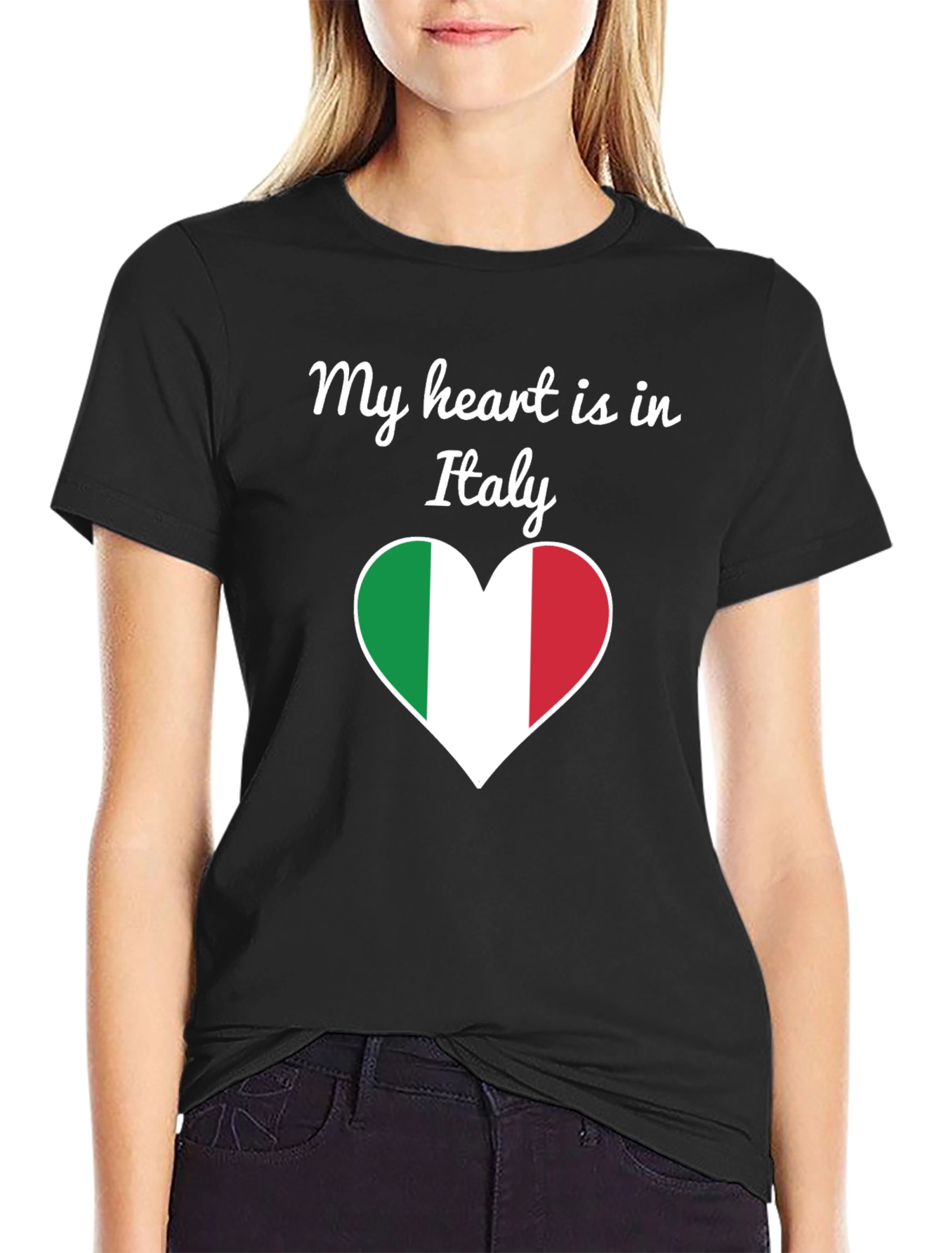 Italy Heart Flag Graphic T-Shirt