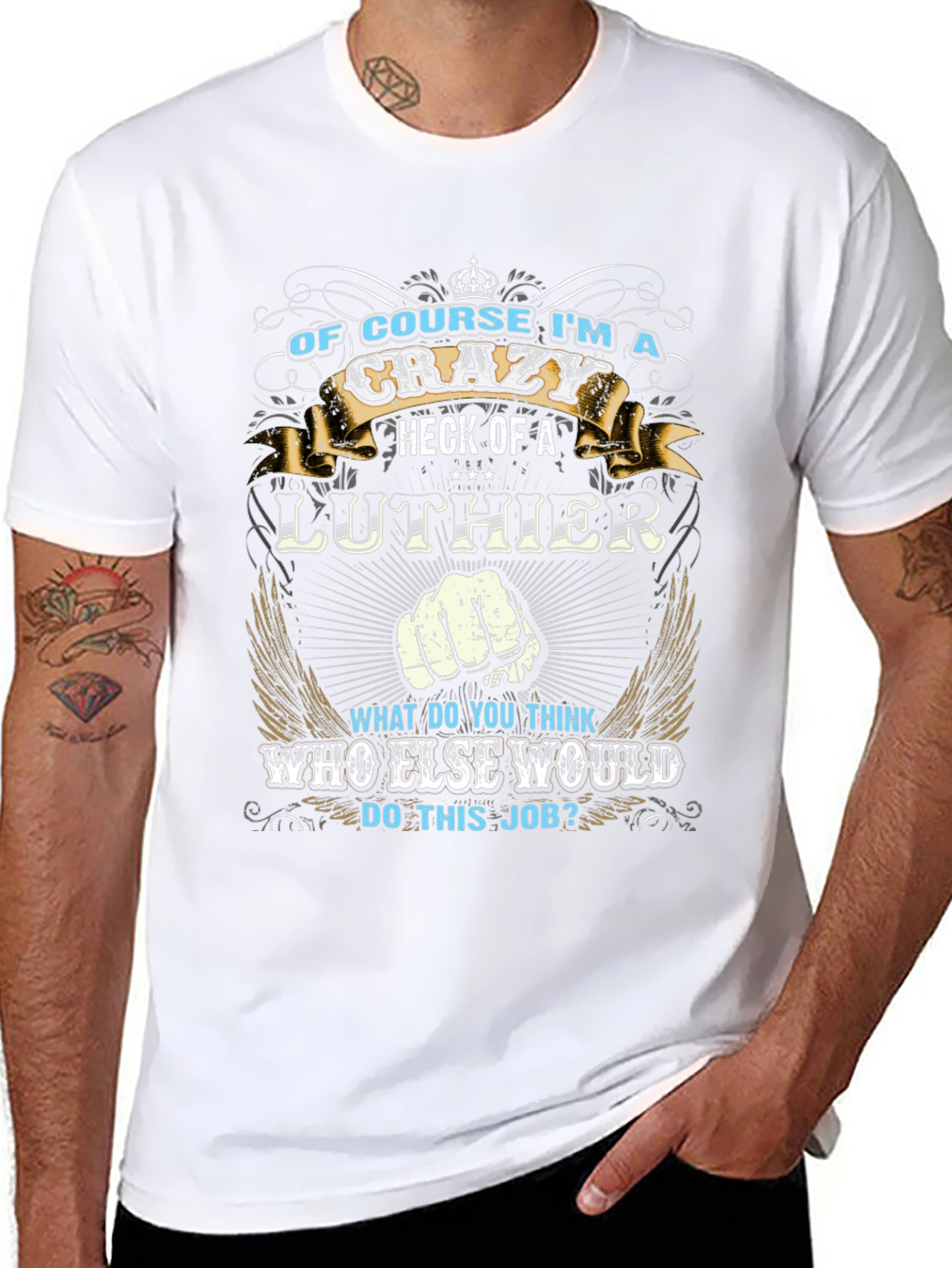 Crazy Luthier Graphic Tee - Unique Design