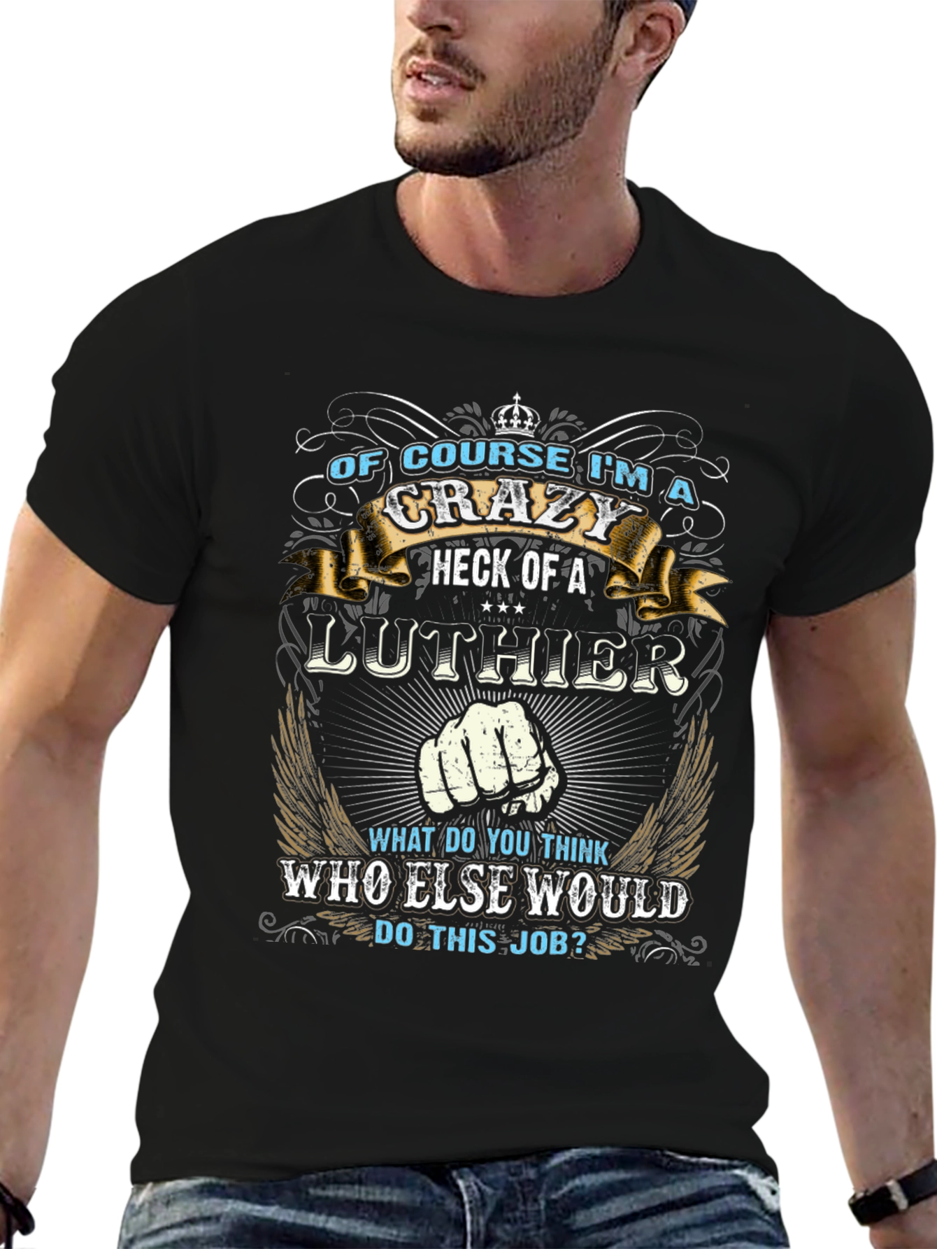 Crazy Luthier Graphic Tee - Unique Design