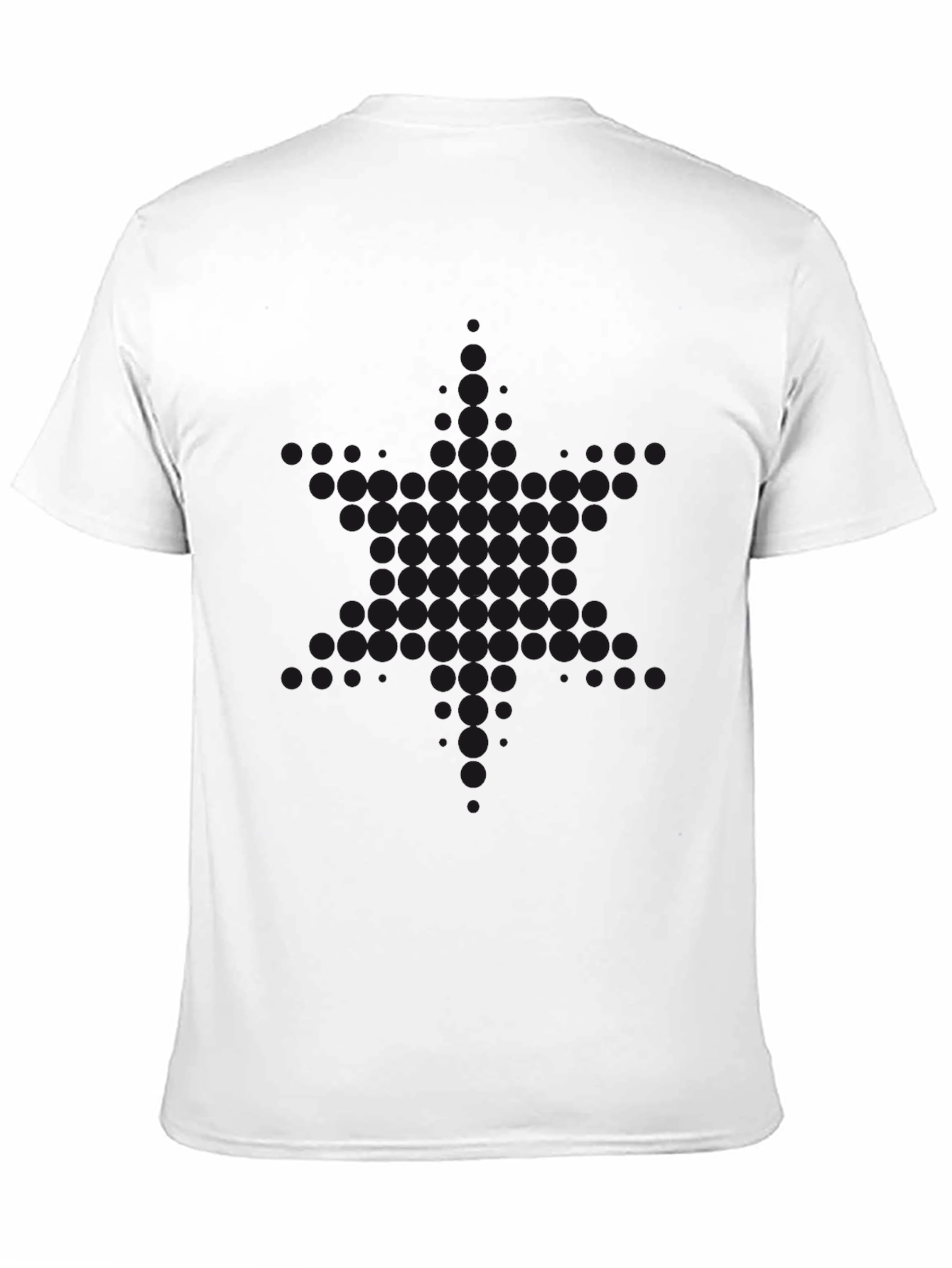 Black Round Neck T-Shirt with Subtle Pattern