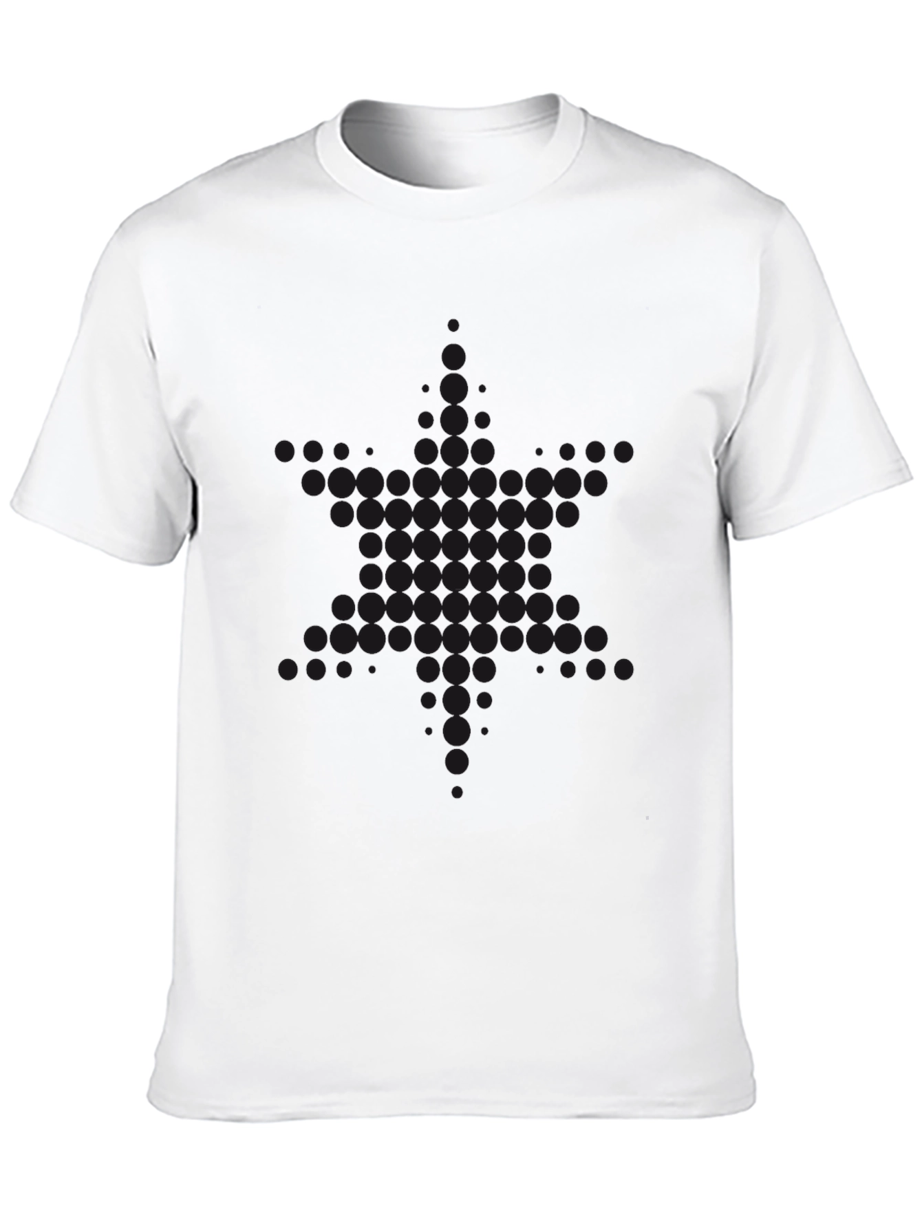 Black Round Neck T-Shirt with Subtle Pattern