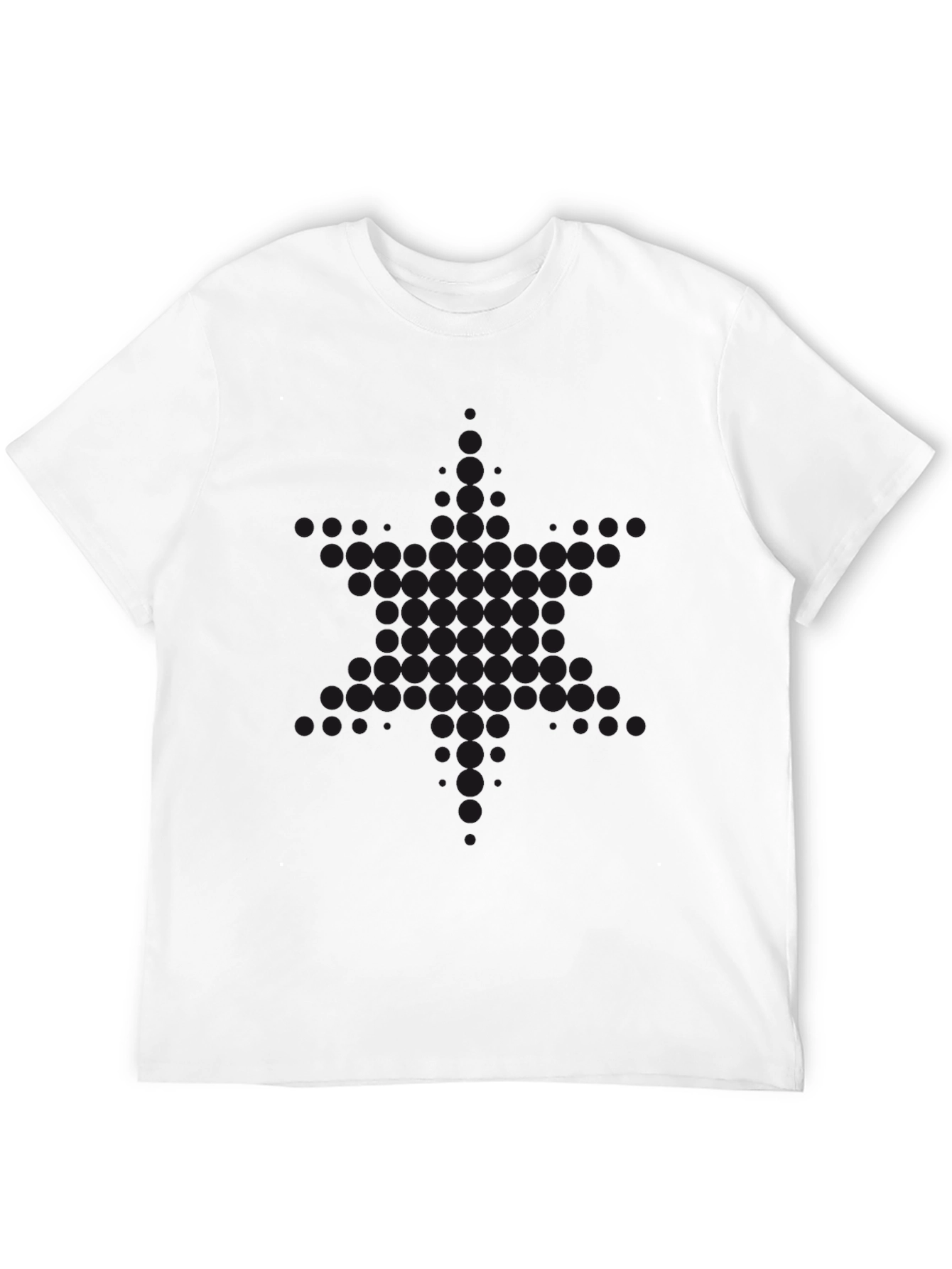 Black Round Neck T-Shirt with Subtle Pattern