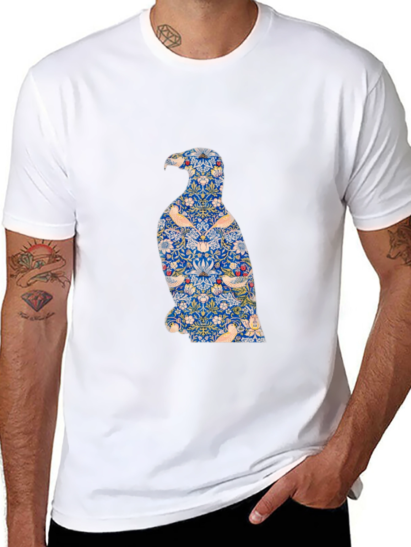 Stylish Eagle Graphic Print Black T-Shirt