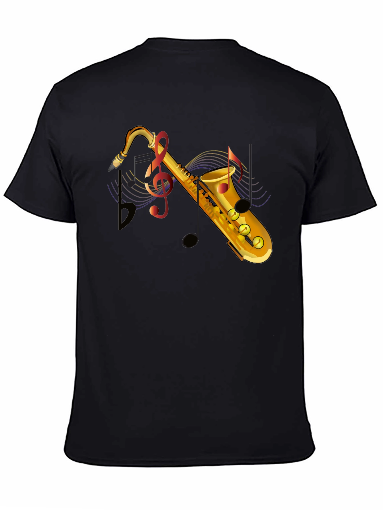 Saxophone Music Note Graphic T-Shirt