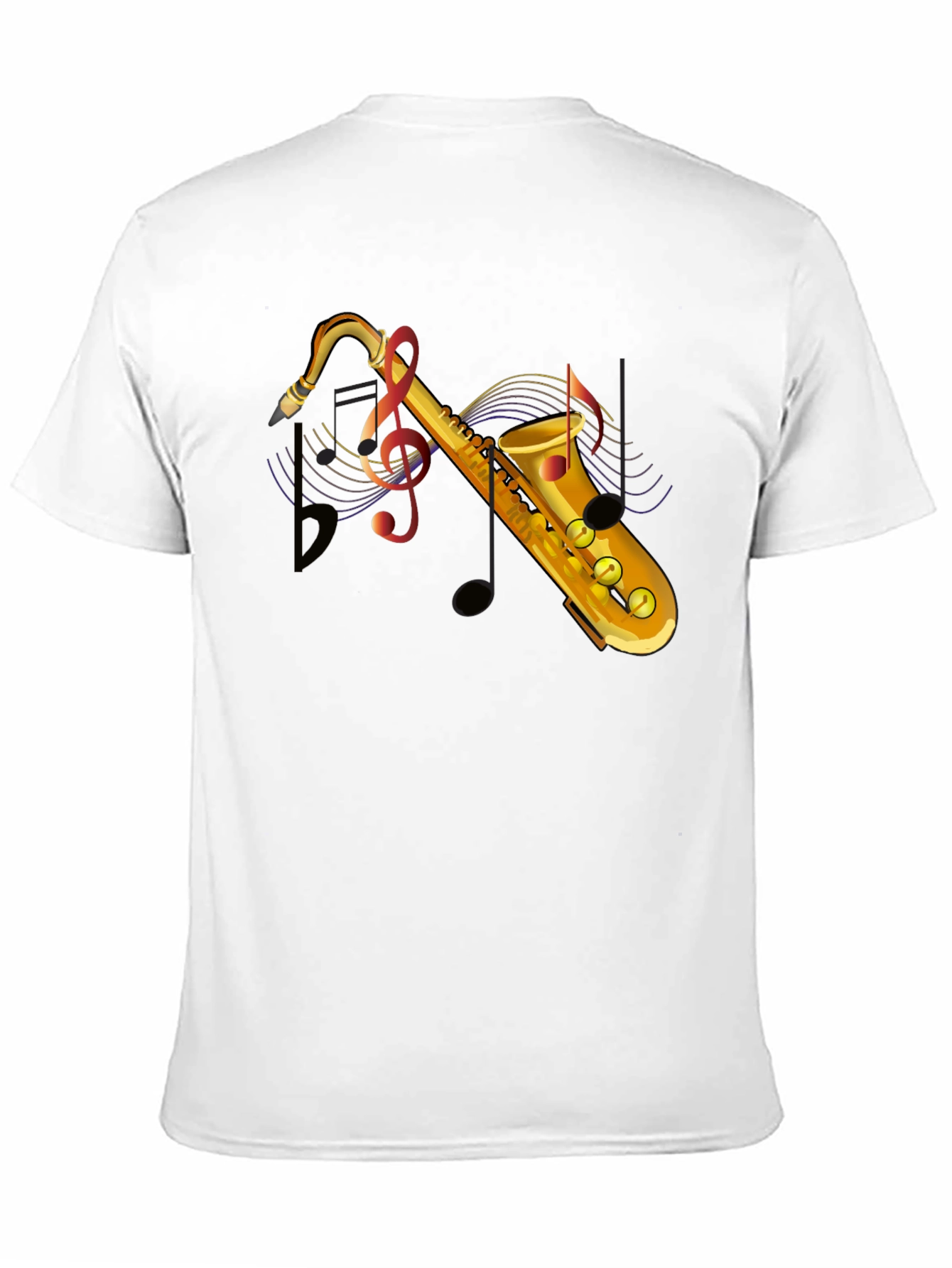 Saxophone Music Note Graphic T-Shirt