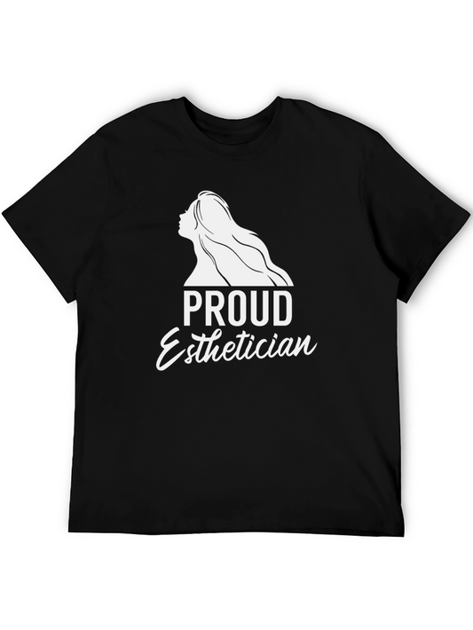 Proud Esthetician T-Shirt - Black Crew Neck