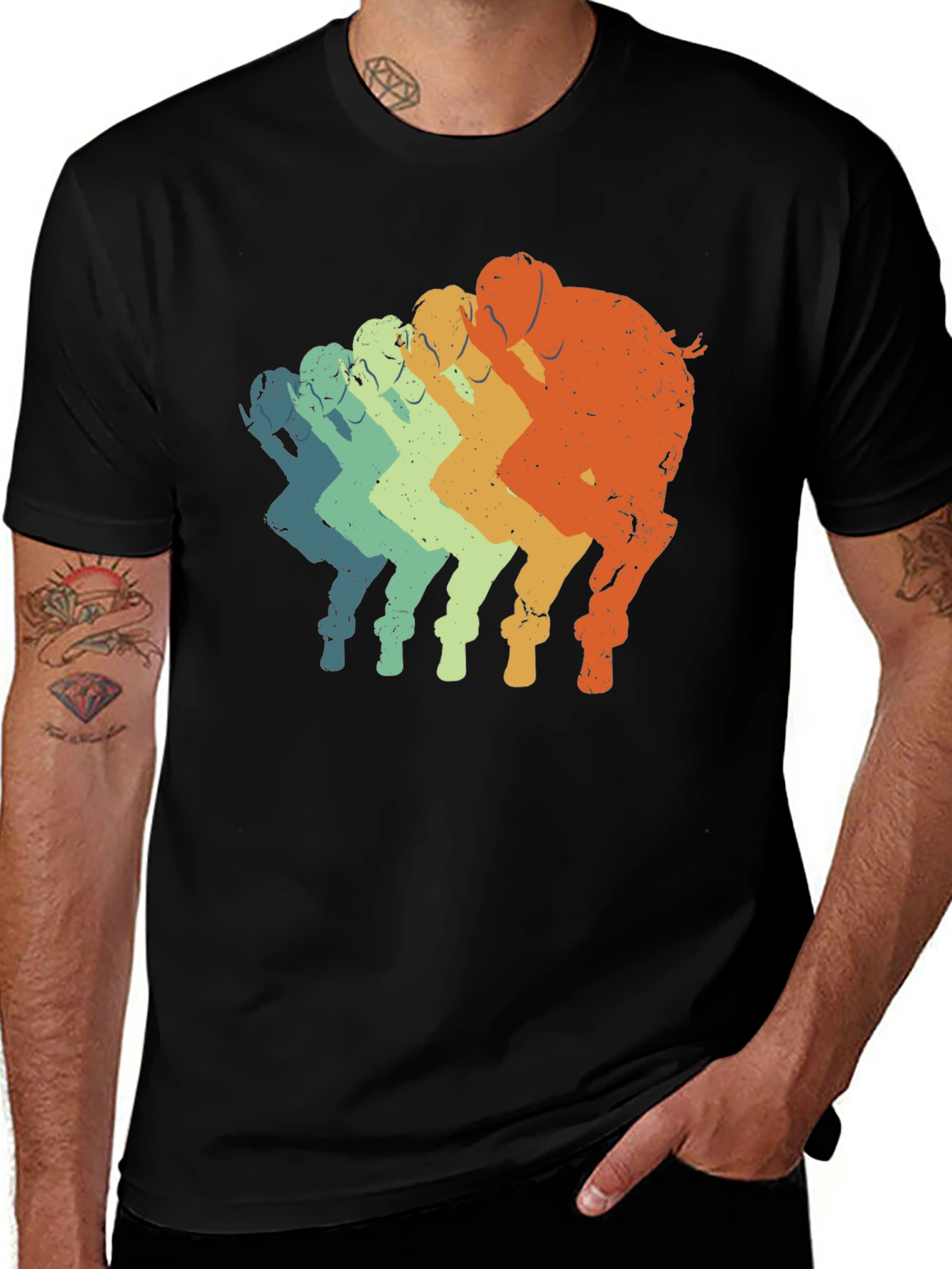 Retro Elephant T-Shirt - Gradient Design