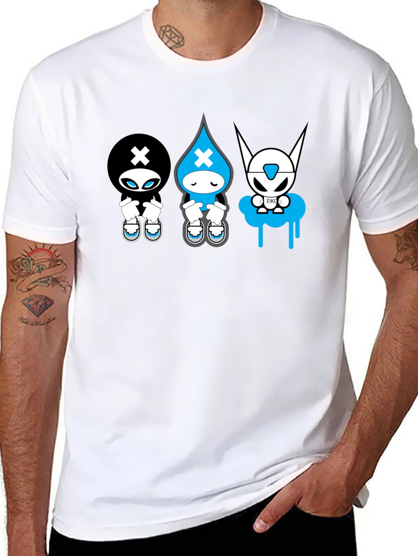 Unique Graphic Tee: Abstract Character Design