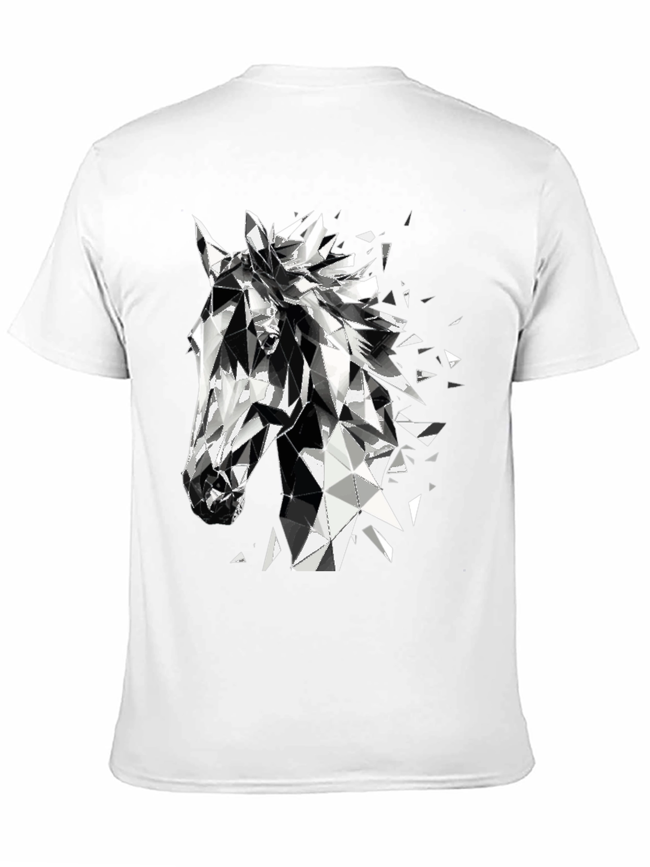 Geometric Horse Graphic Tee - Modern Black T-Shirt