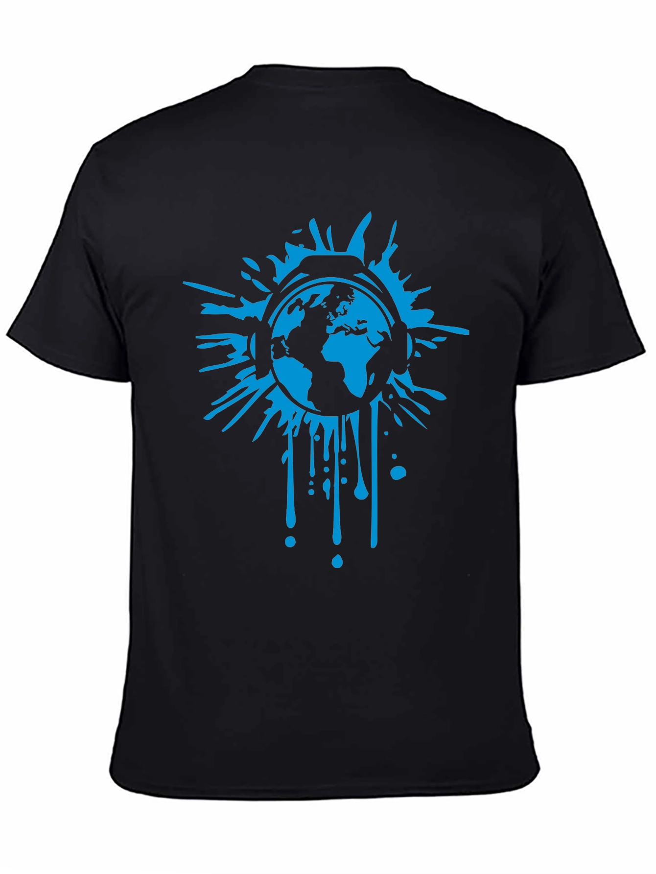 Global Beats Black T-Shirt - Earth Headphones Graphic Tee