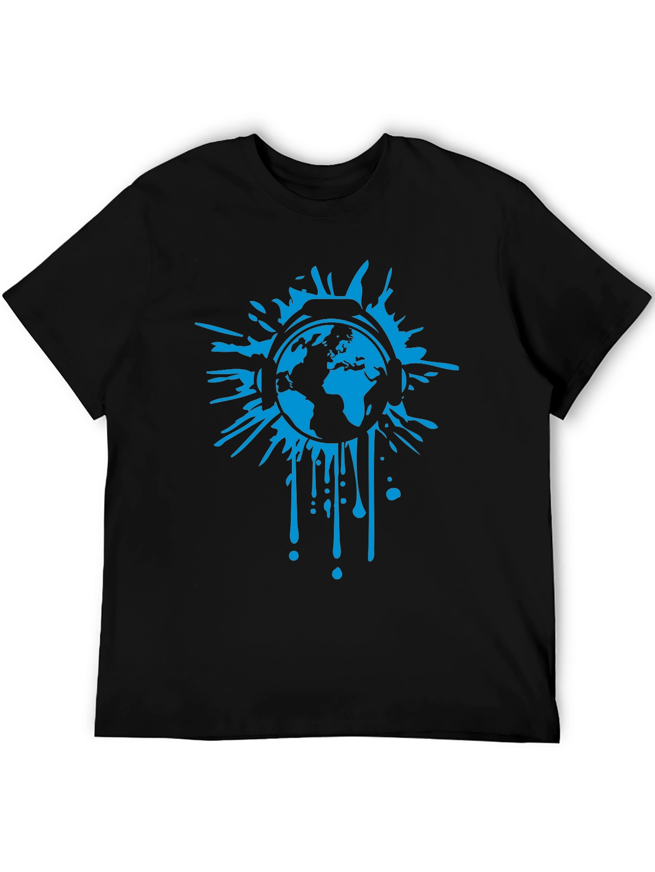 Global Beats Black T-Shirt - Earth Headphones Graphic Tee