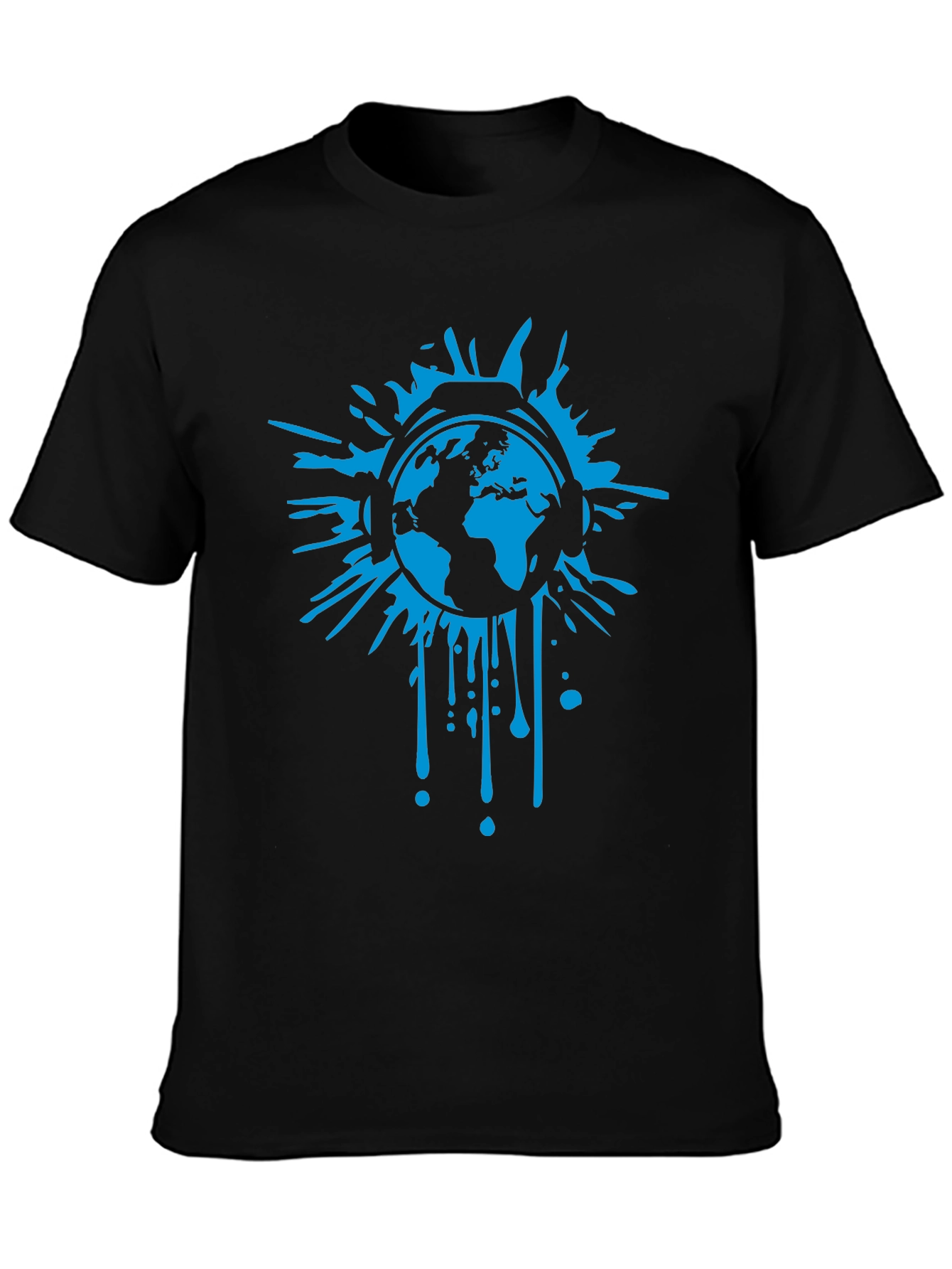 Global Beats Black T-Shirt - Earth Headphones Graphic Tee