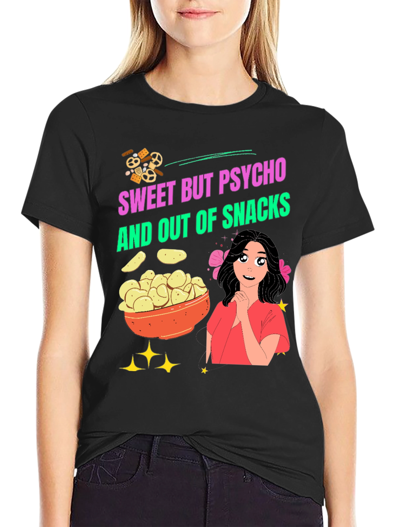 Sweet But Psycho Snacks Graphic Tee