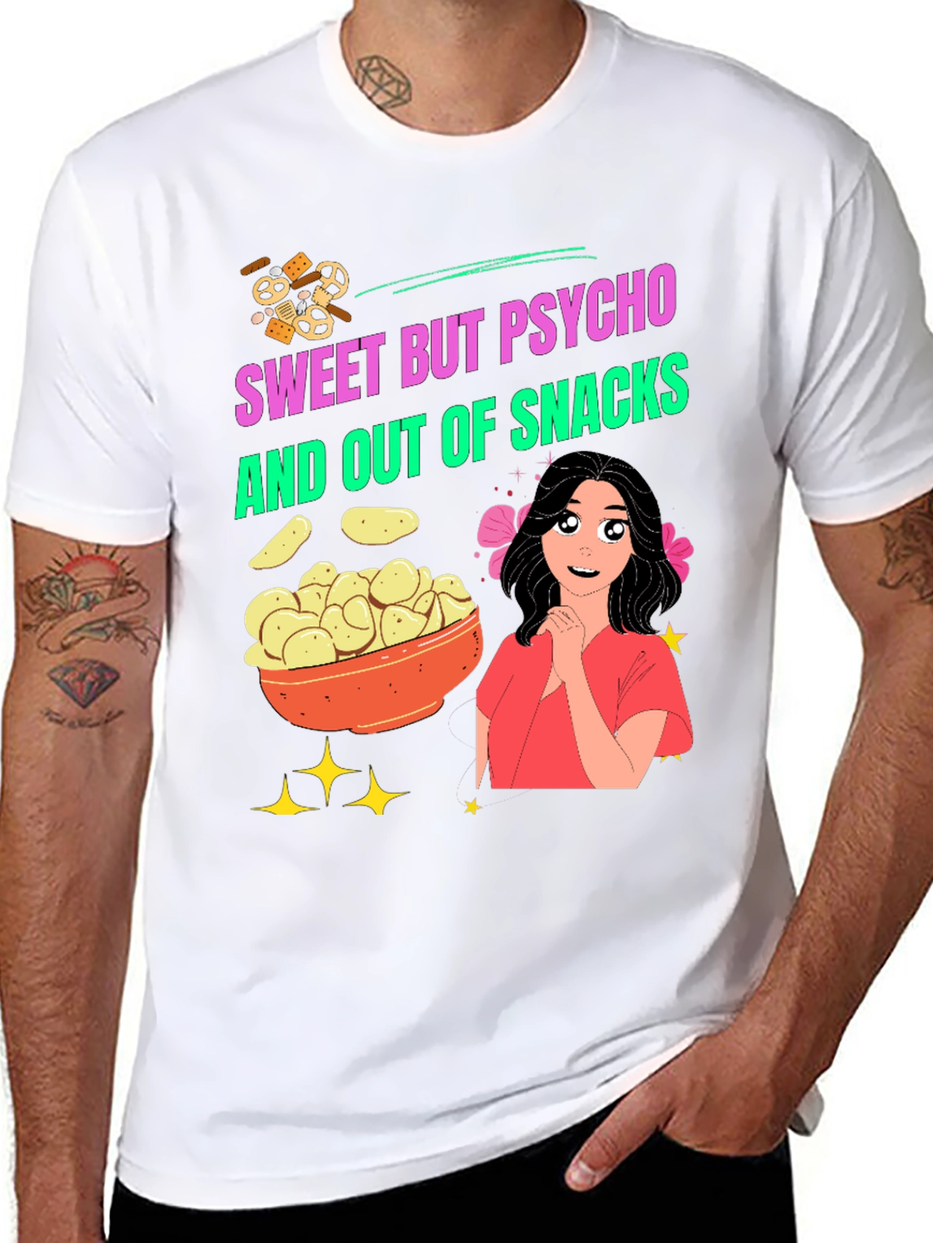 Sweet But Psycho Snacks Graphic Tee
