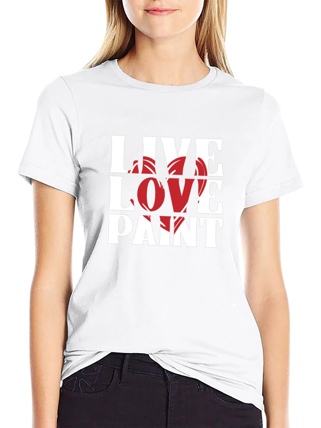 Live Love Paint Black Graphic T-Shirt