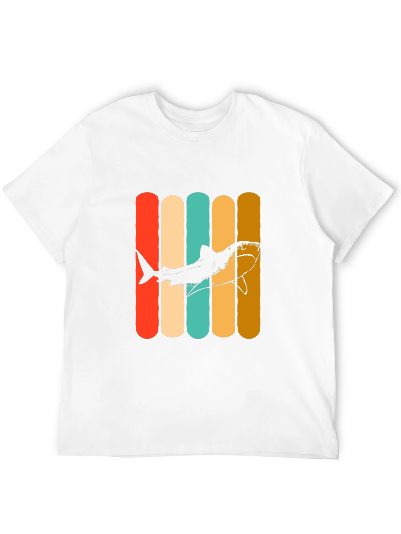 Retro Shark Graphic Tee - Mens Black T-Shirt