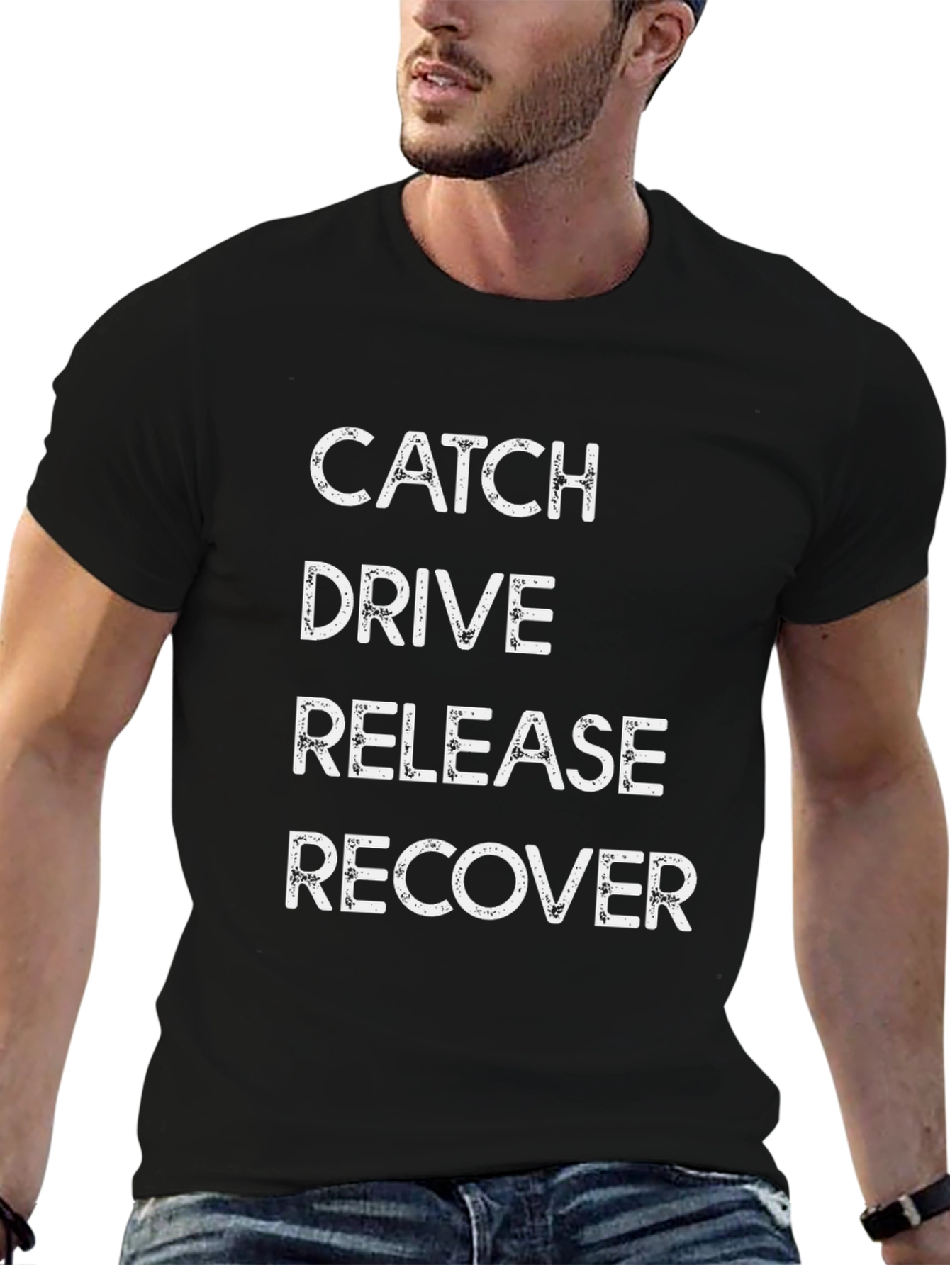 Catch Drive Release Recover Black Graphic Tee
