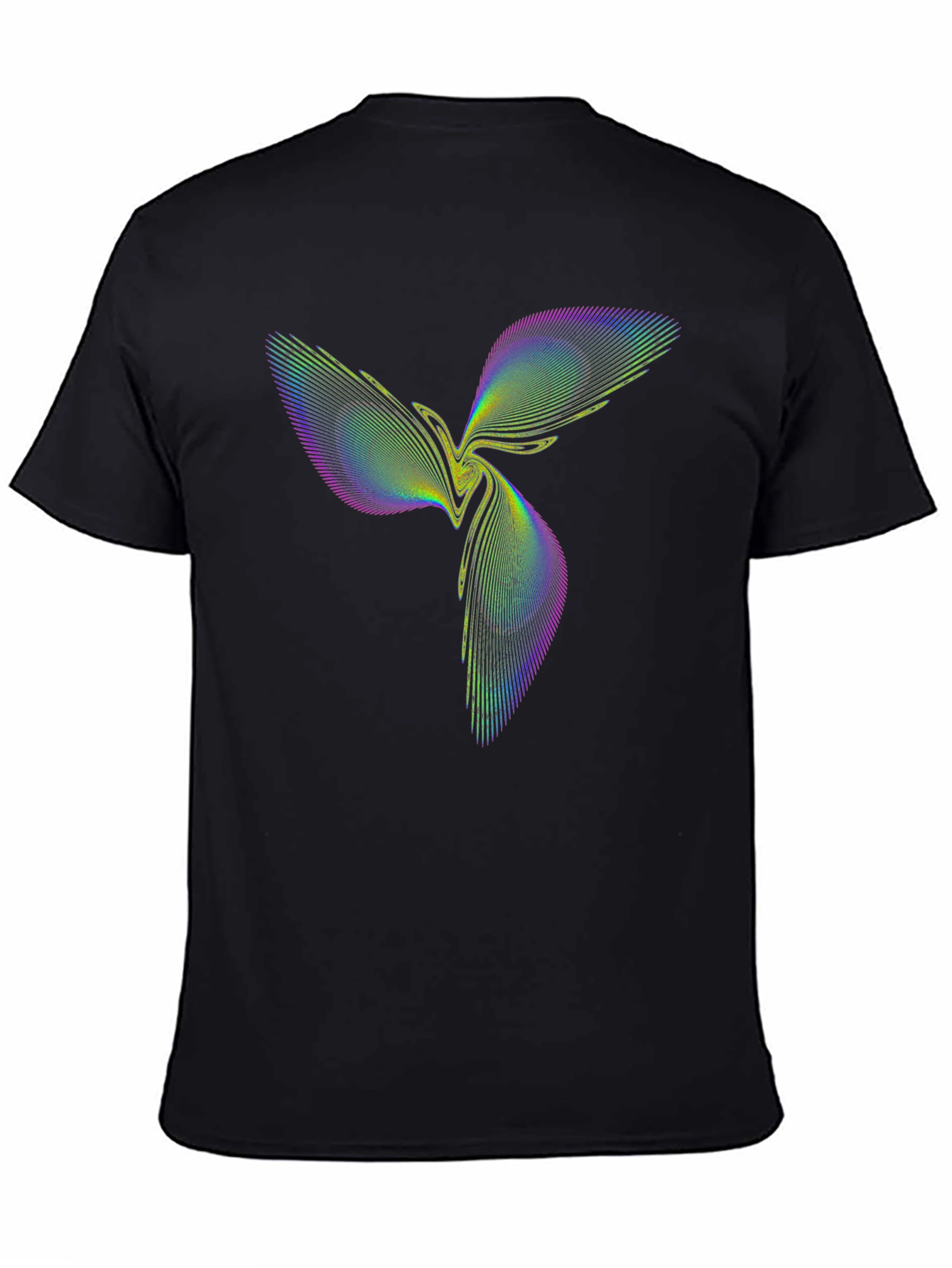 Abstract Geometric Graphic Tee - Stylish Black T-Shirt