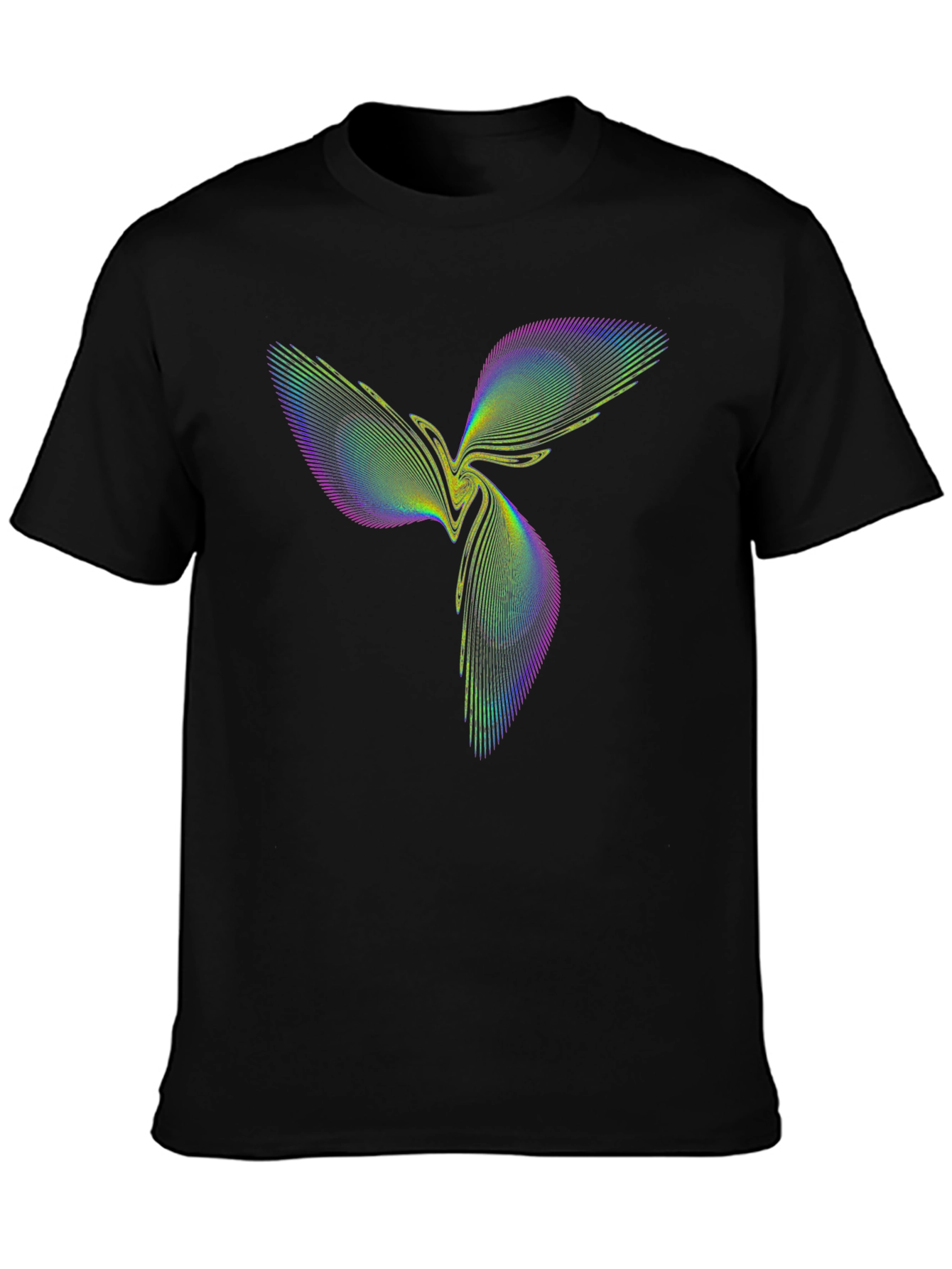 Abstract Geometric Graphic Tee - Stylish Black T-Shirt