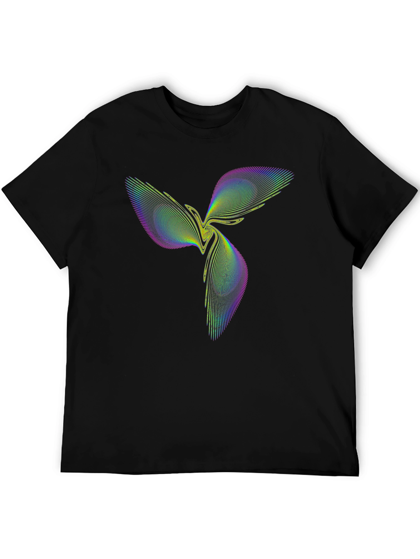 Abstract Geometric Graphic Tee - Stylish Black T-Shirt
