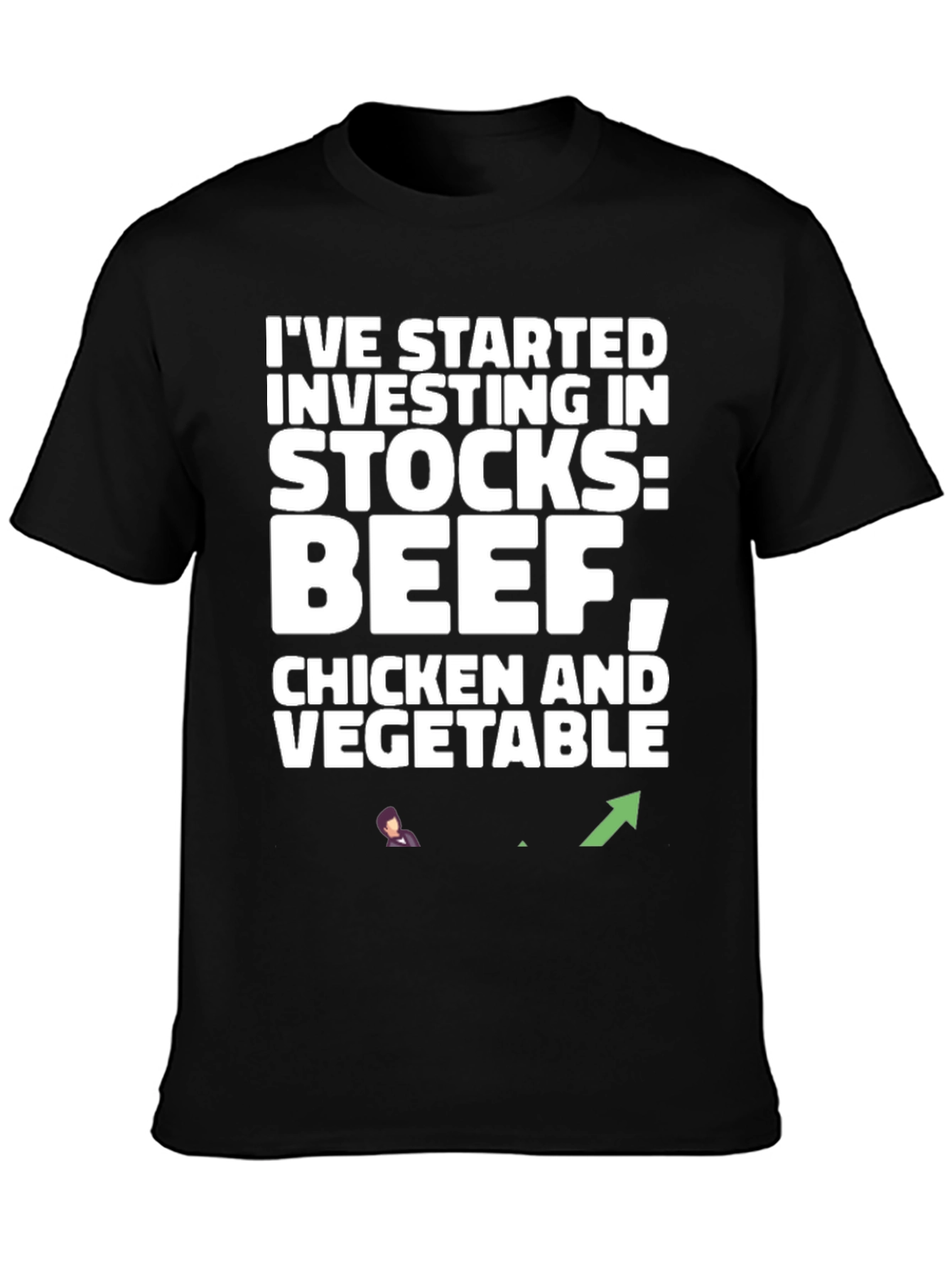 Funny Investing Stocks T-Shirt: Beef Chicken Vegetable