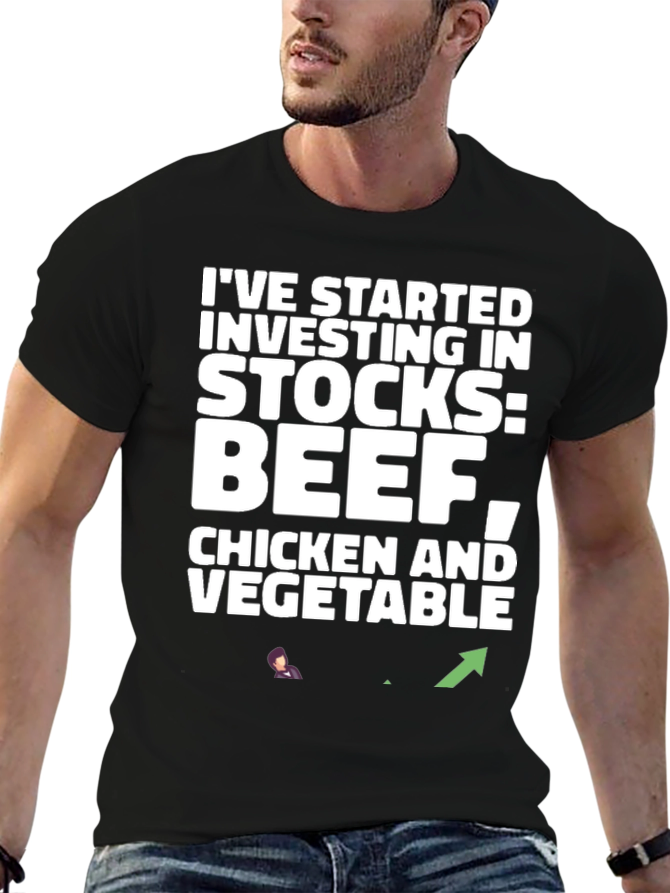 Funny Investing Stocks T-Shirt: Beef Chicken Vegetable