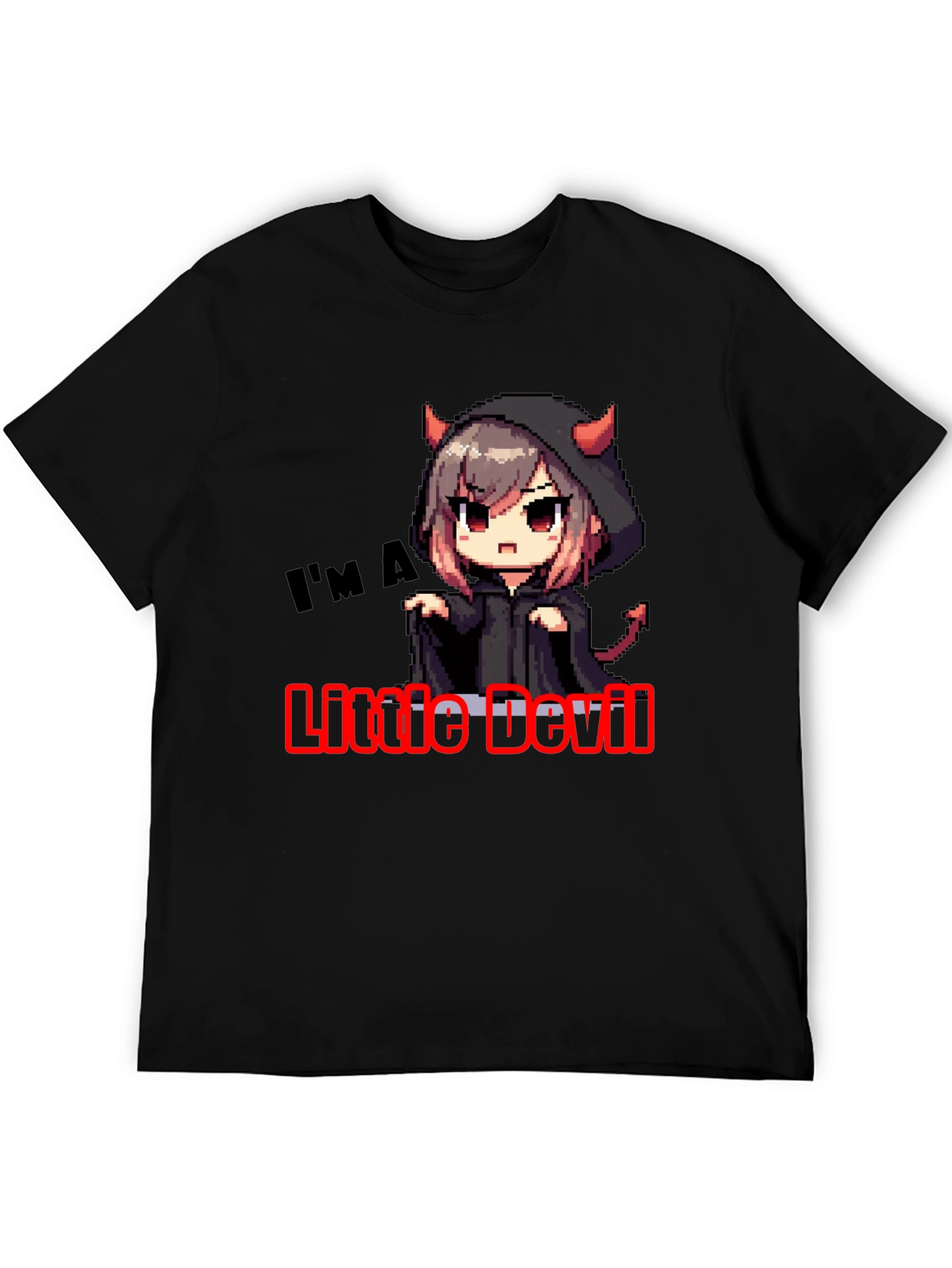 Little Devil Graphic Tee - Black Cotton T-Shirt